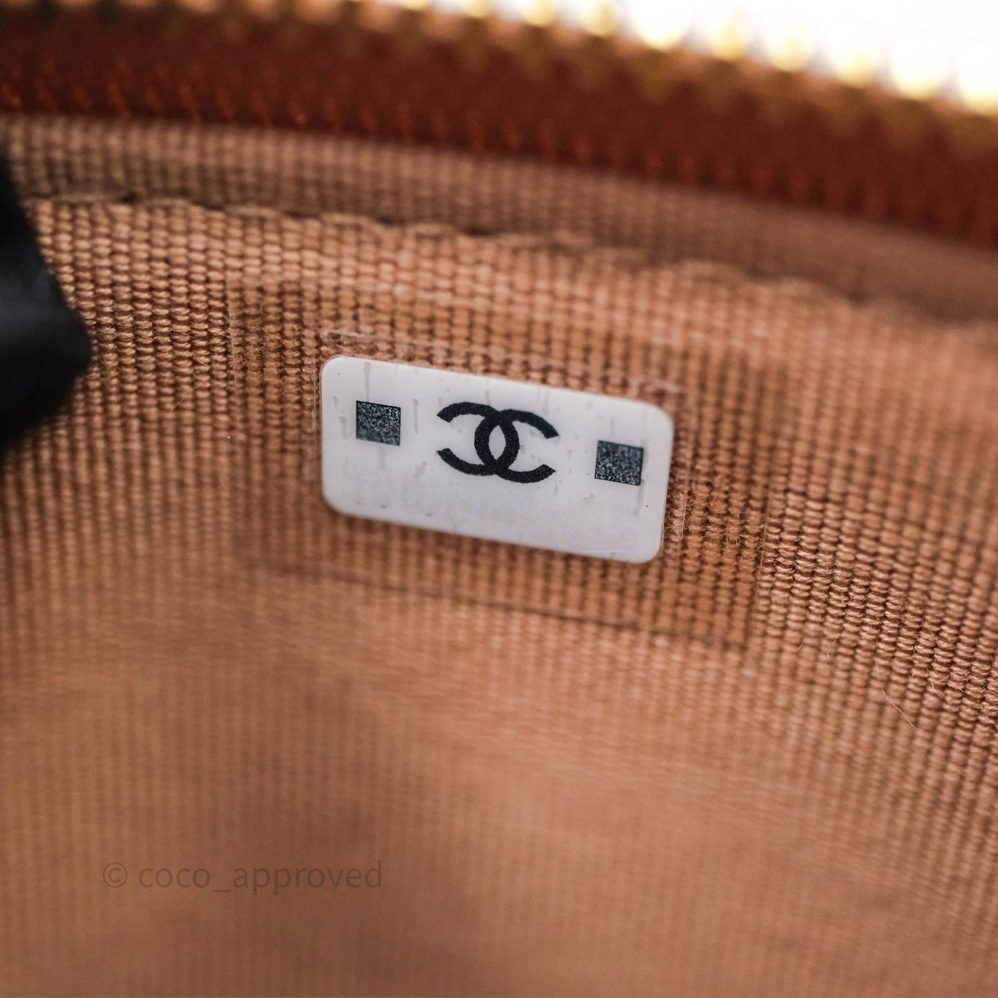 Chanel Mini Handle Clutch with Chain Beige Lambskin Gold Hardware