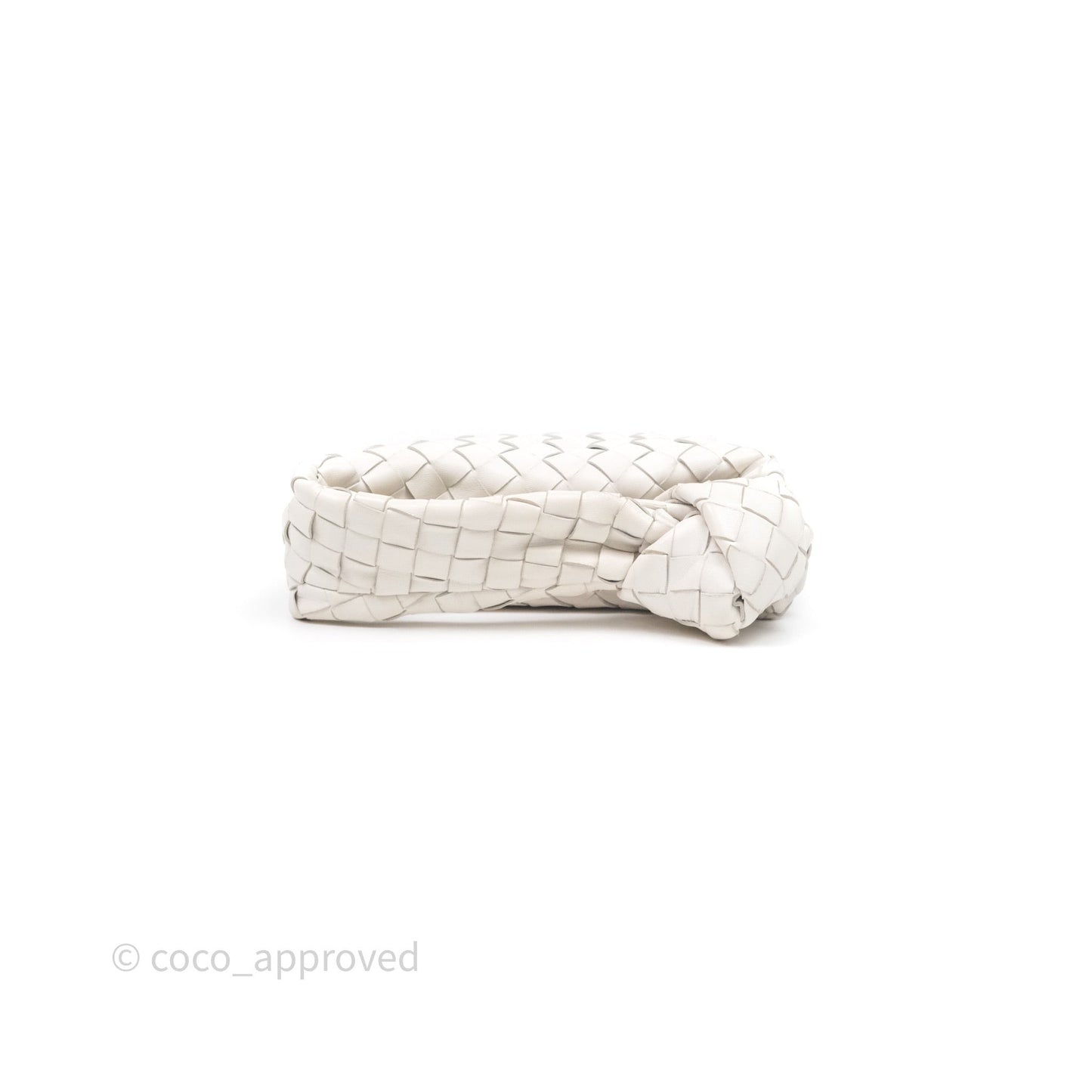 Bottega Veneta Mini Jodie Bag Intrecciato White Lambskin