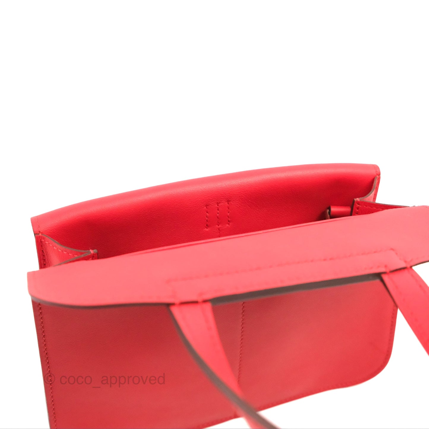 Hermès Halzan 22 Mini Red Swift Palladium Hardware
