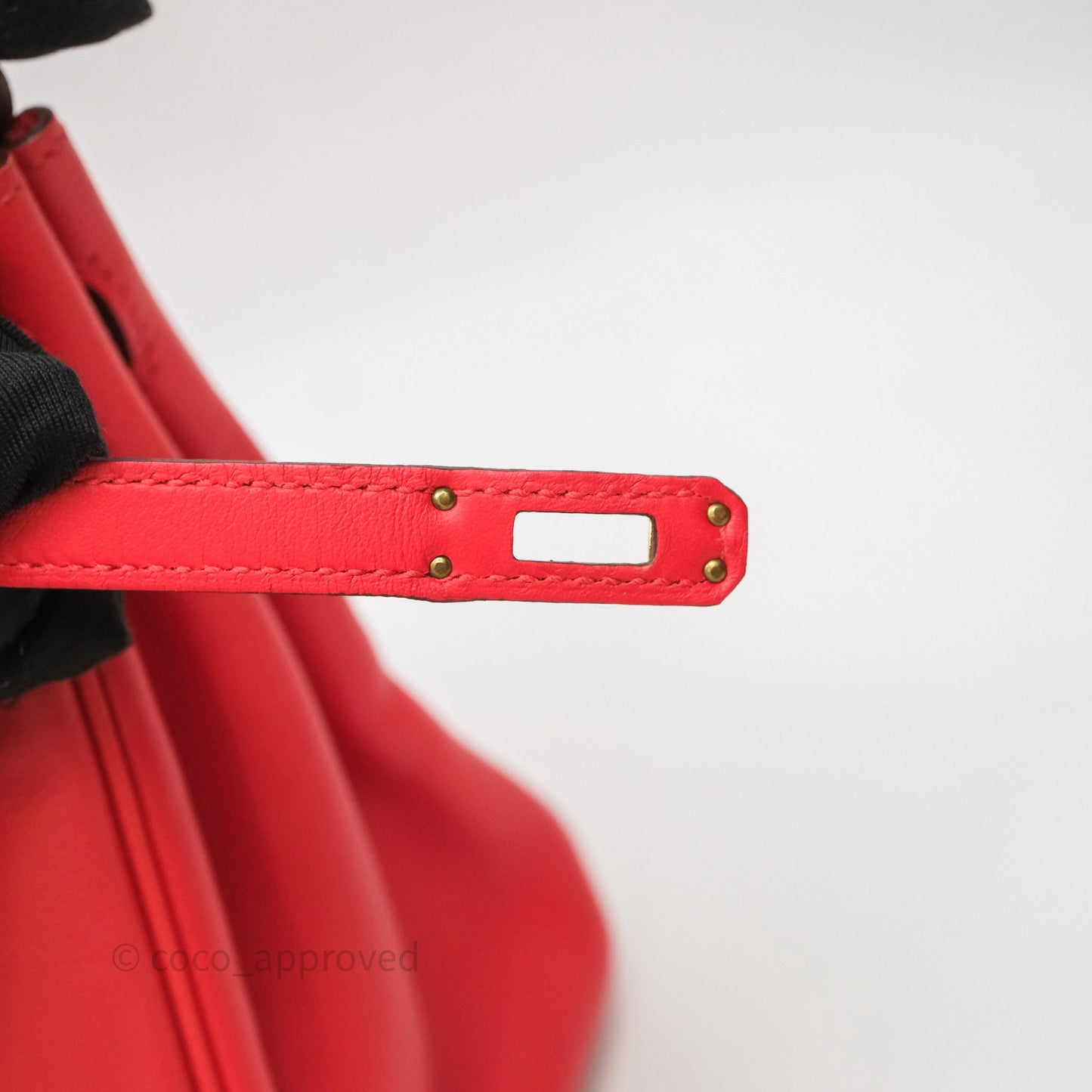Hermes Birkin 25 Retourne Rouge Swift Gold Hardware