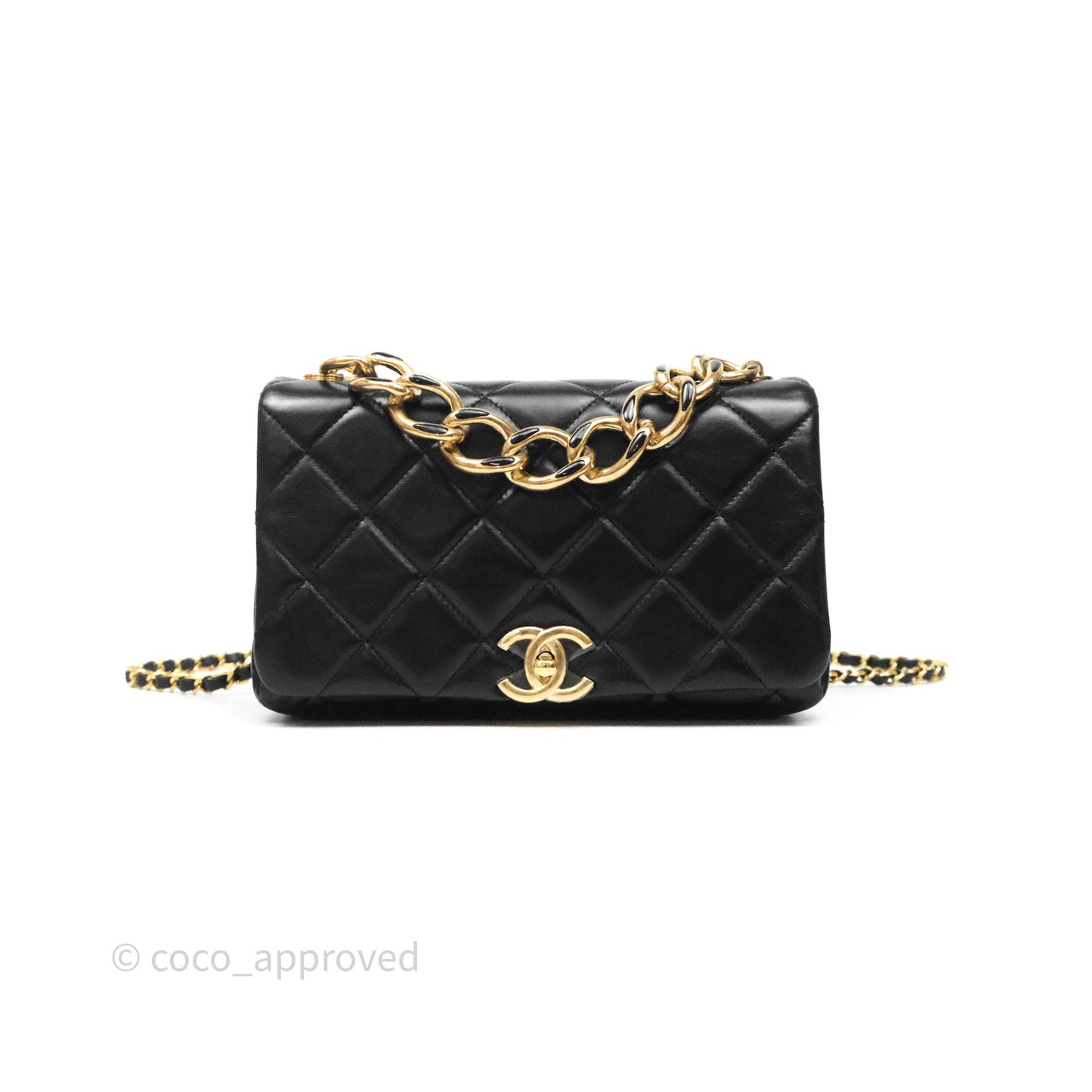 Chanel Quilted Color Match Flap Black Lambskin Gold Hardware
