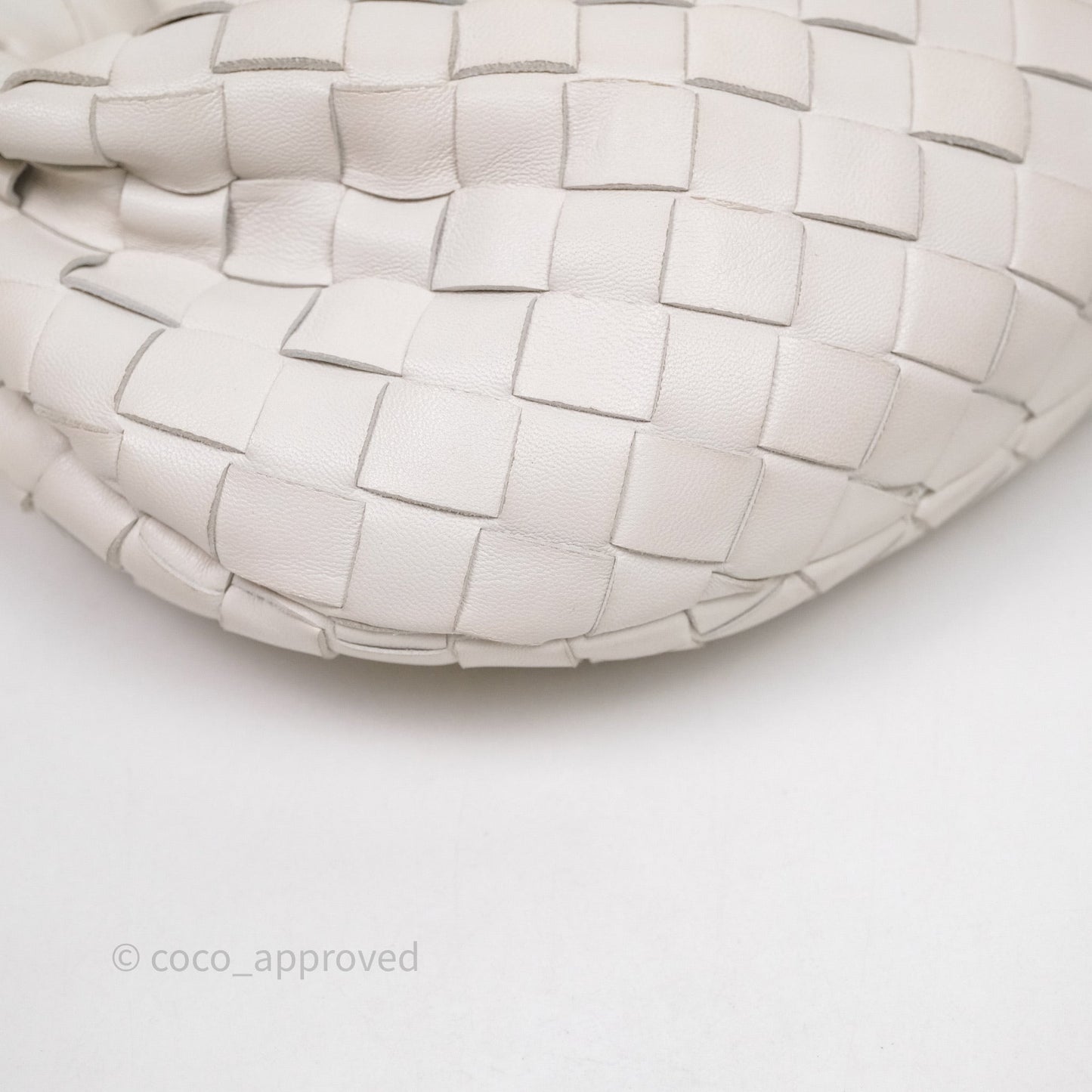 Bottega Veneta Mini Jodie Bag Intrecciato White Lambskin