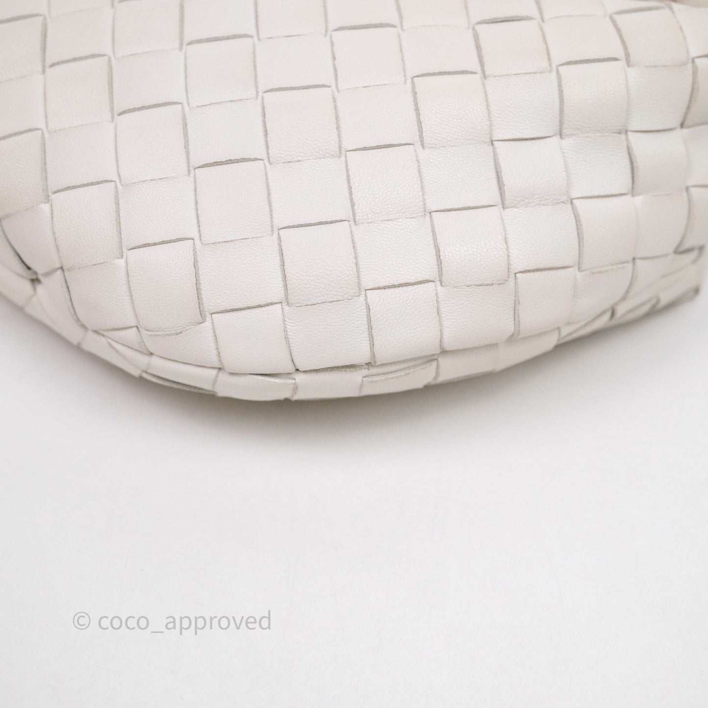 Bottega Veneta Mini Jodie Bag Intrecciato White Lambskin