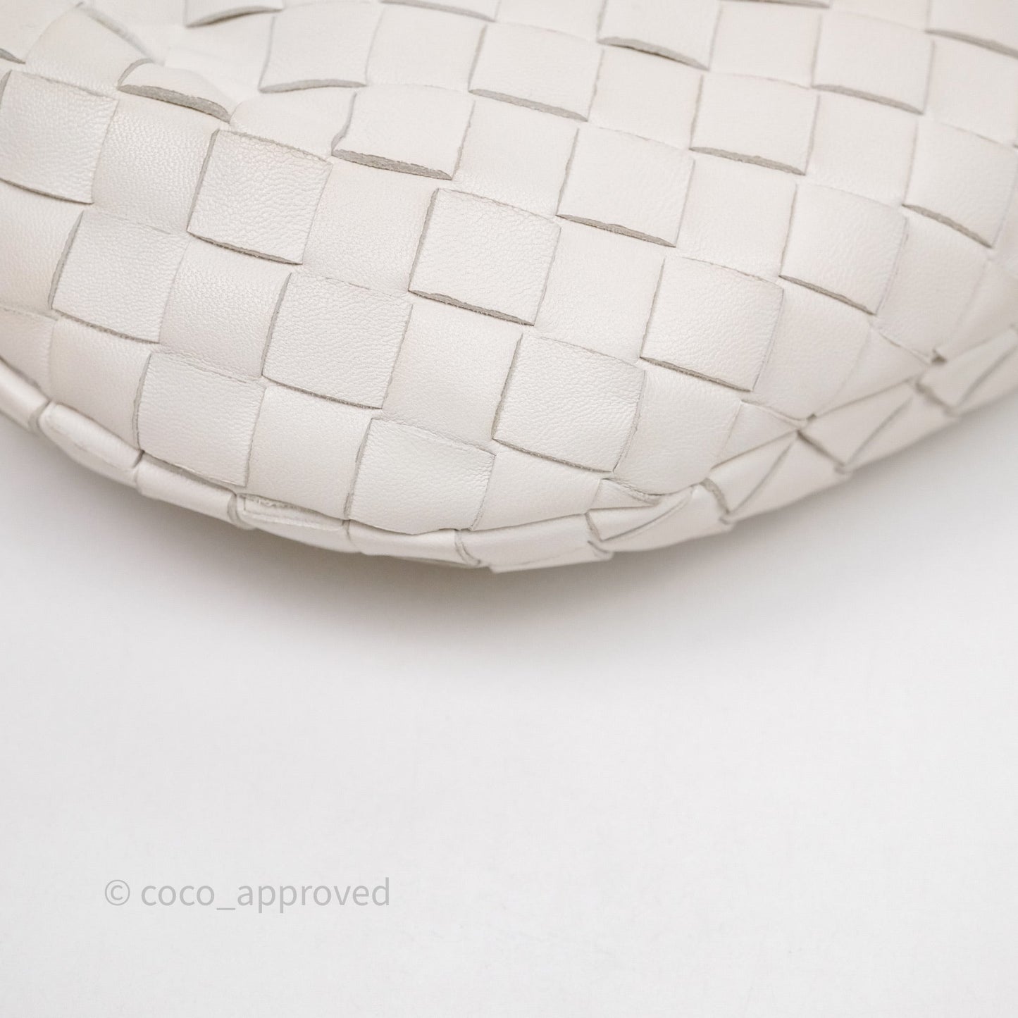 Bottega Veneta Mini Jodie Bag Intrecciato White Lambskin