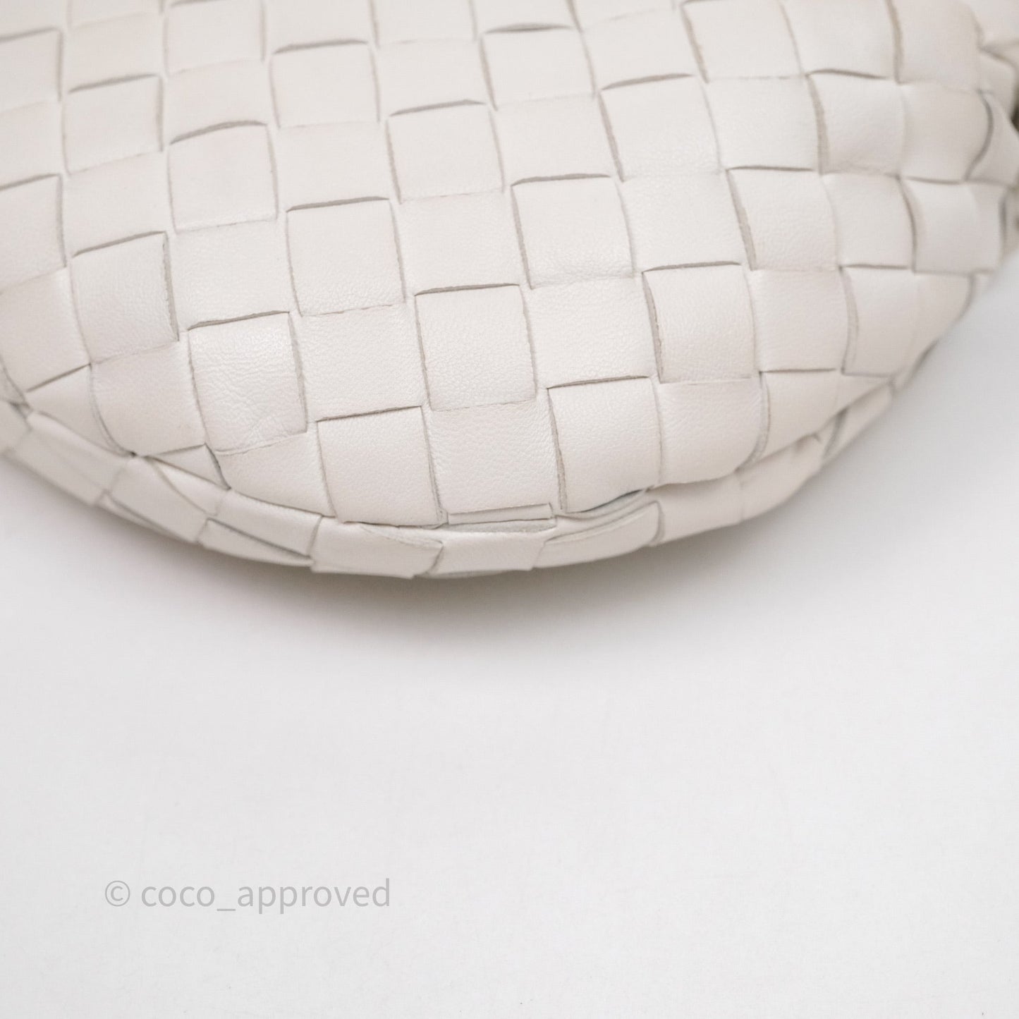 Bottega Veneta Mini Jodie Bag Intrecciato White Lambskin