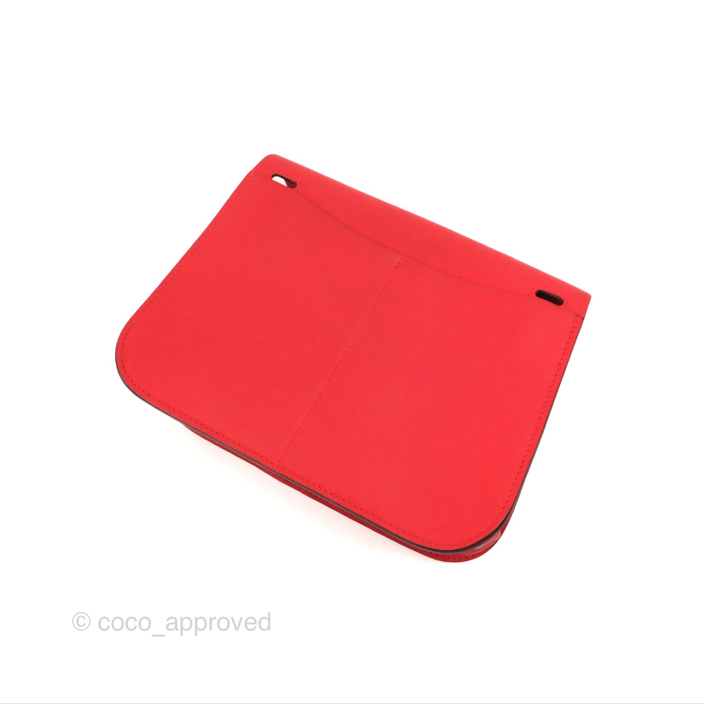 Hermès Halzan 22 Mini Red Swift Palladium Hardware