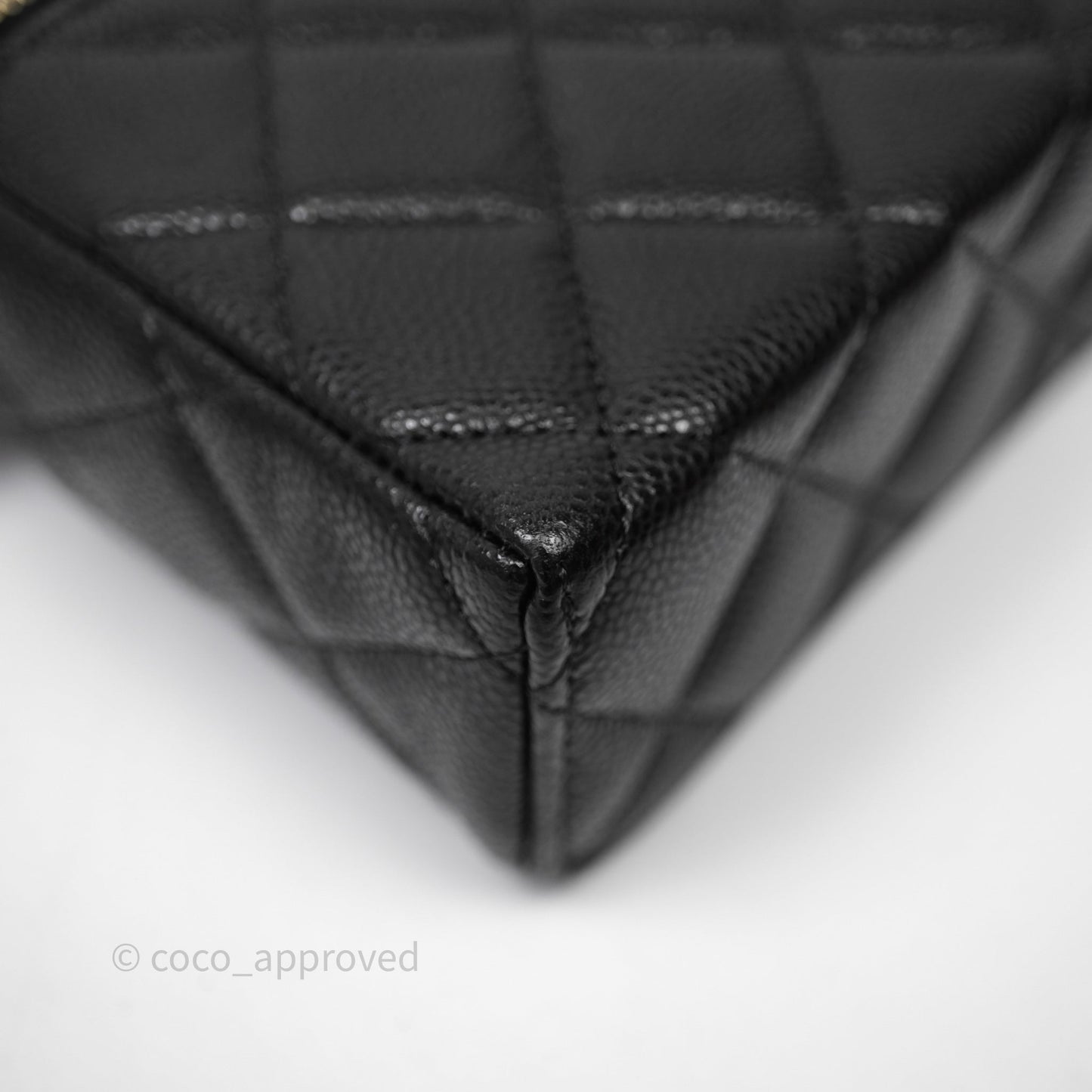 Chanel Top Handle Vanity with Chain Black Caviar Gold Hardware