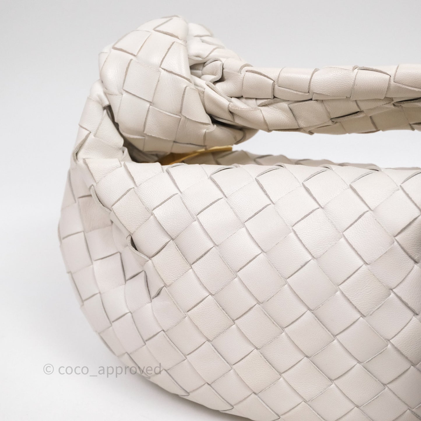 Bottega Veneta Mini Jodie Bag Intrecciato White Lambskin