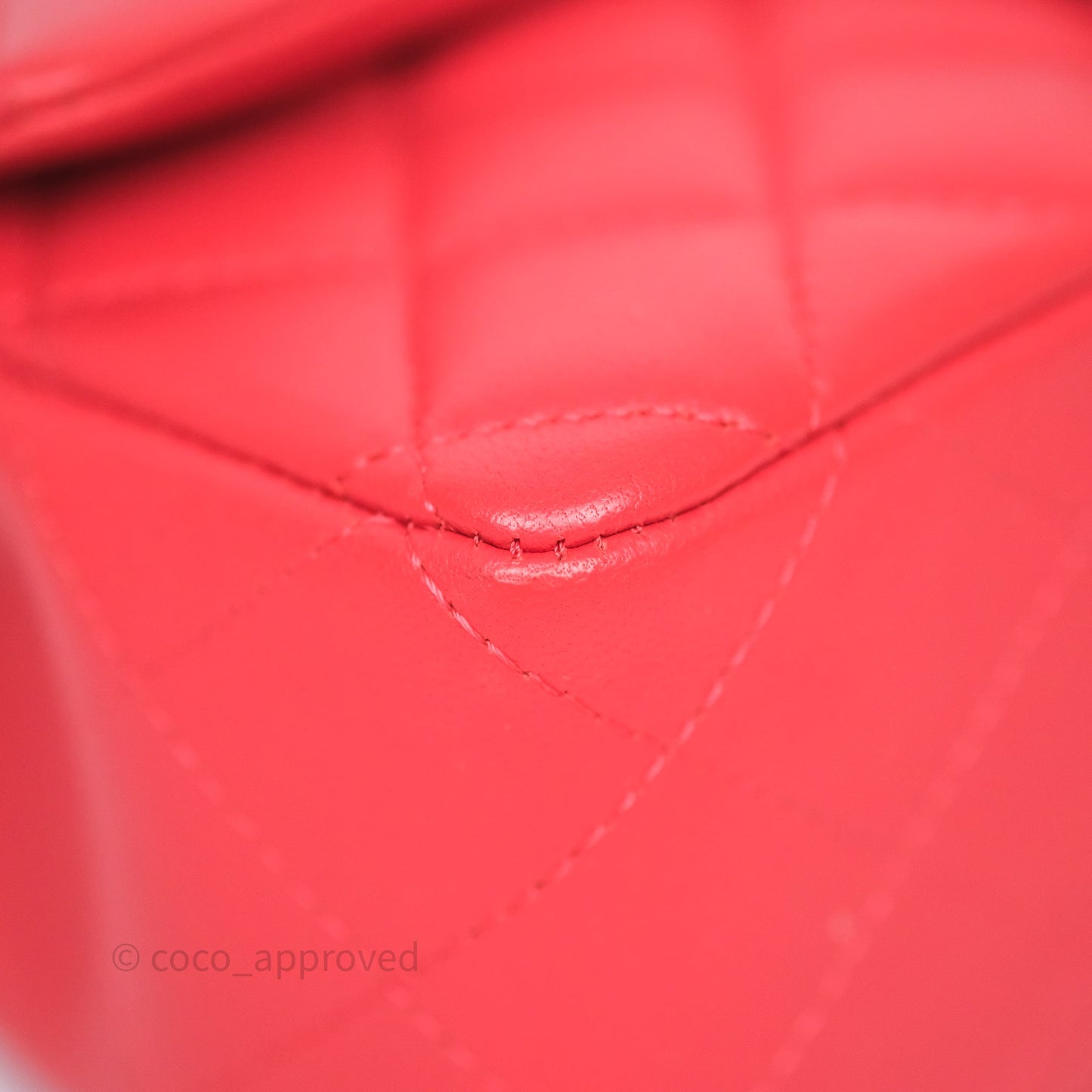 Chanel Mini Rectangular Quilted Red Lambskin Aged Gold Hardware