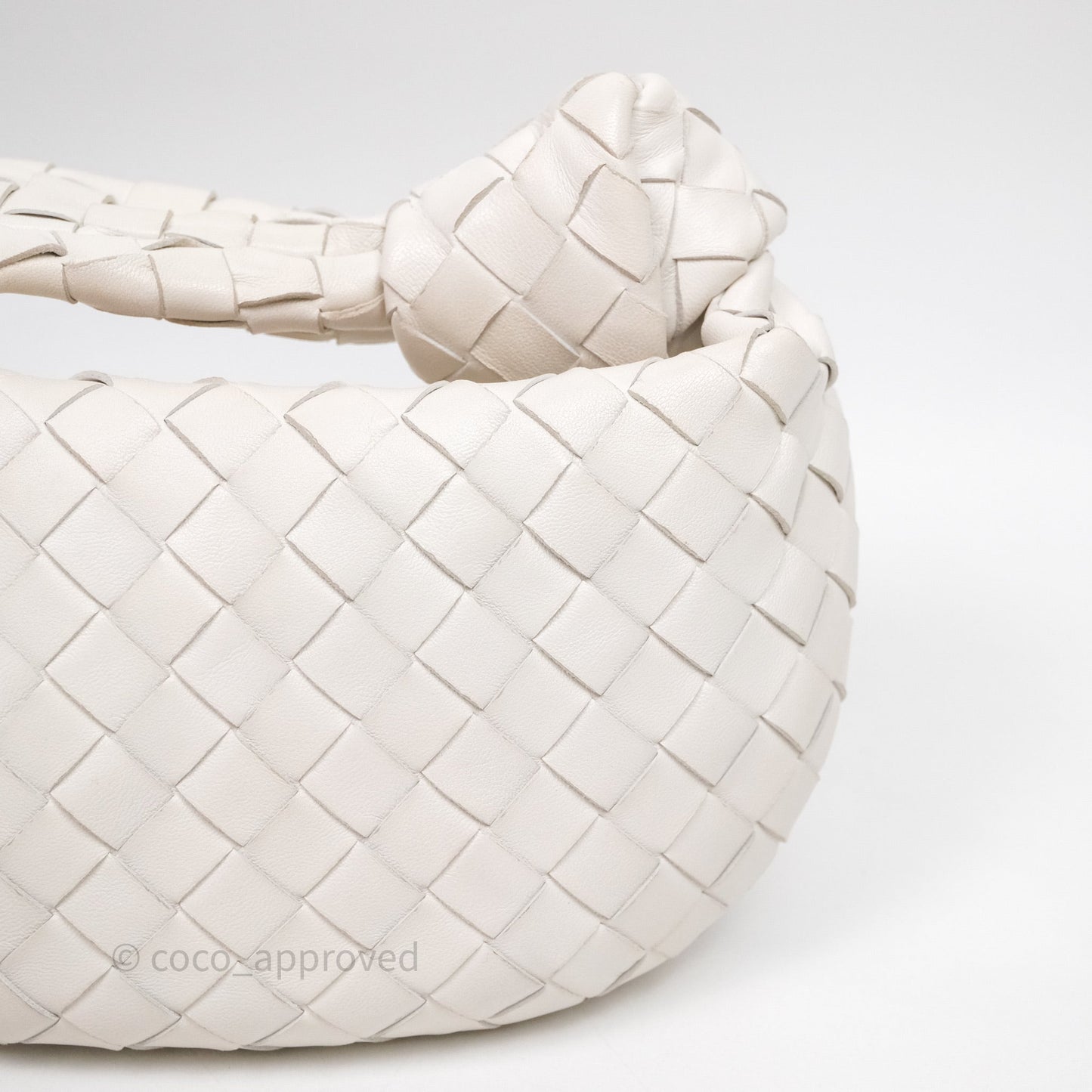 Bottega Veneta Mini Jodie Bag Intrecciato White Lambskin