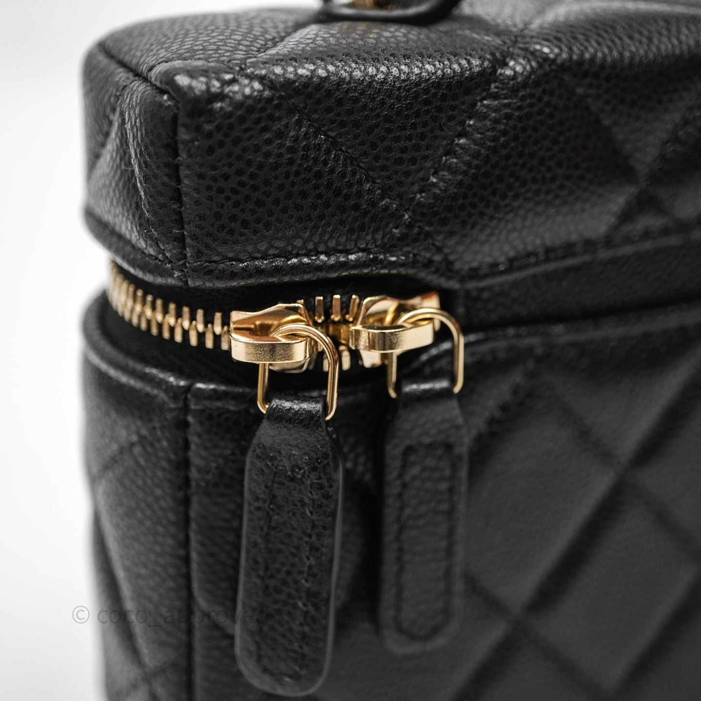 Chanel Top Handle Vanity with Chain Black Caviar Gold Hardware