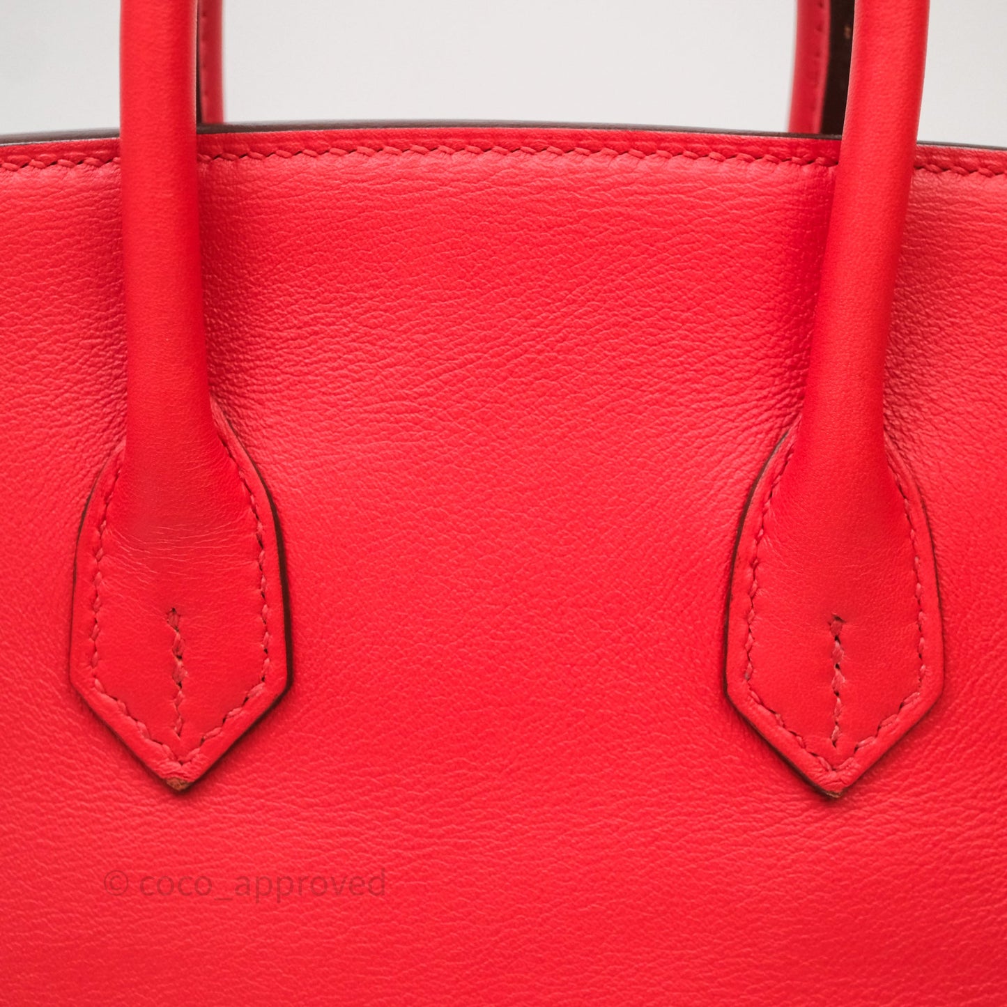 Hermes Birkin 25 Retourne Rouge Swift Gold Hardware