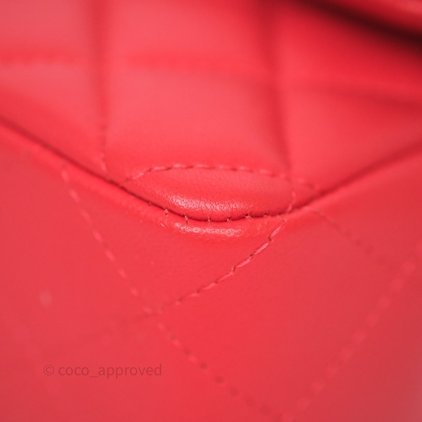 Chanel Mini Rectangular Quilted Red Lambskin Aged Gold Hardware