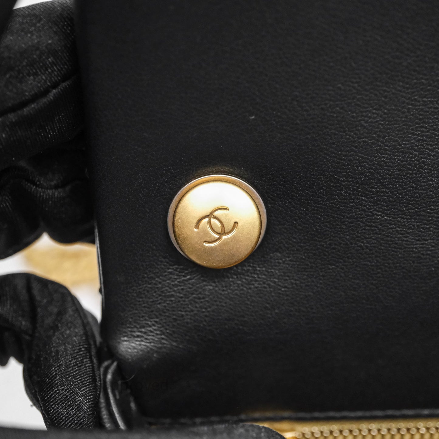 Chanel Mini Rectangular Flap with Camellia Adjustable Chain Black Lambskin Aged Gold Hardware