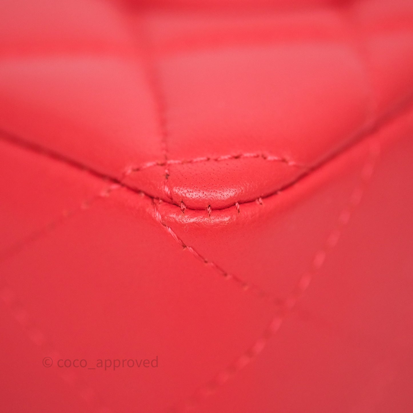 Chanel Mini Rectangular Quilted Red Lambskin Aged Gold Hardware