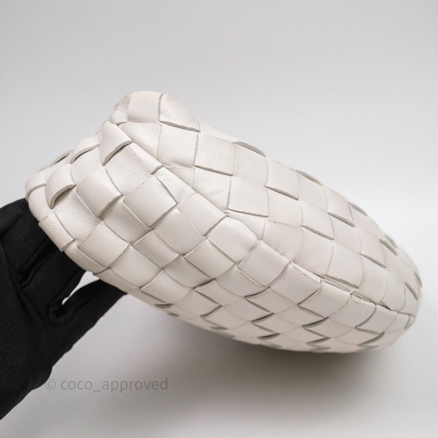 Bottega Veneta Mini Jodie Bag Intrecciato White Lambskin