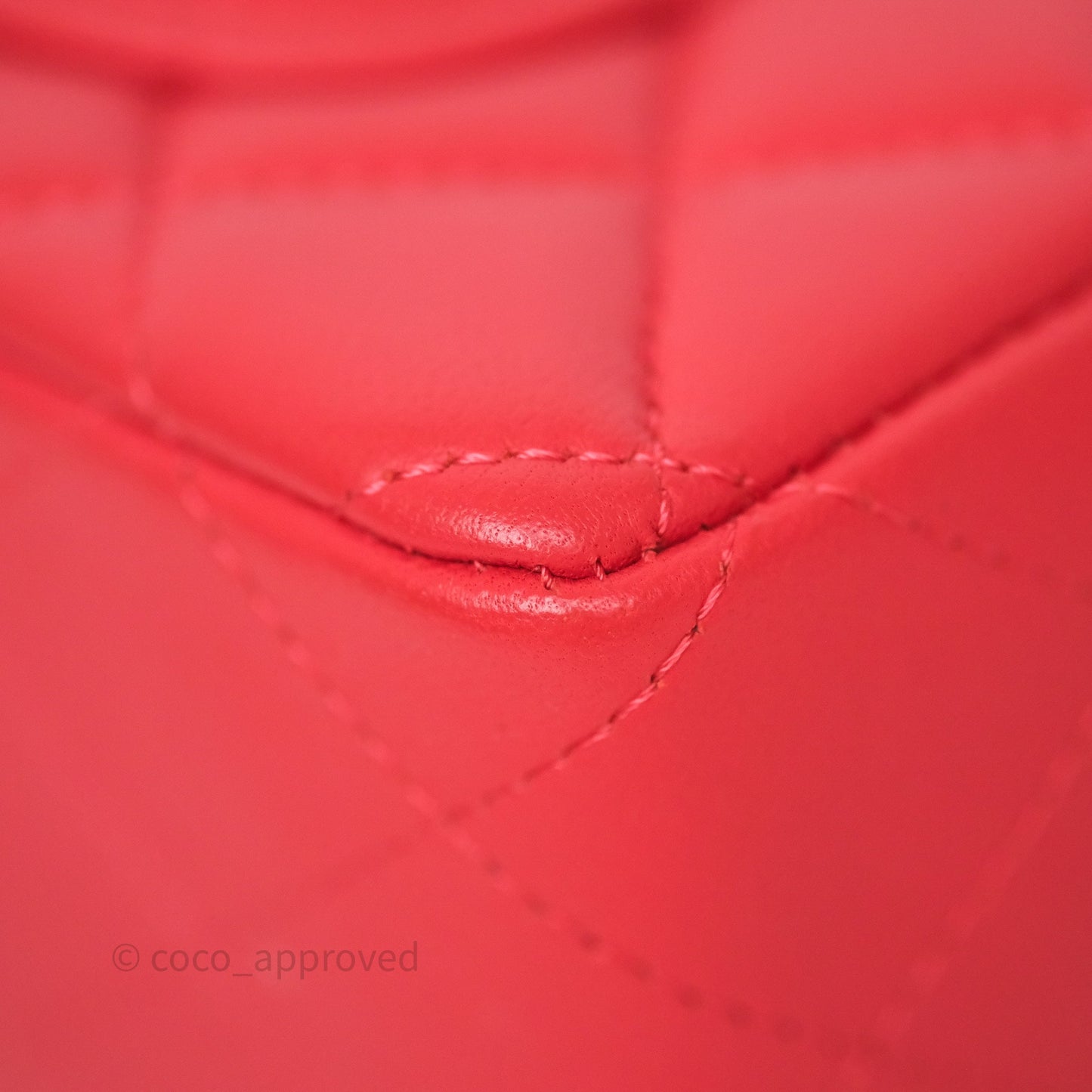 Chanel Mini Rectangular Quilted Red Lambskin Aged Gold Hardware
