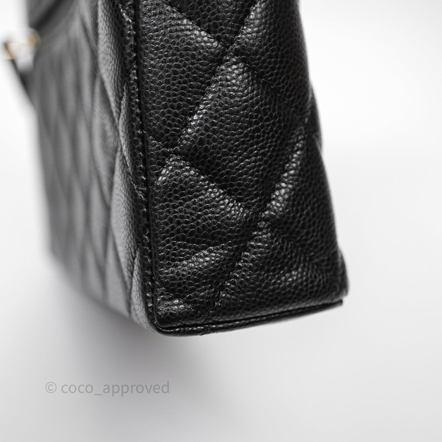 Chanel Top Handle Vanity with Chain Black Caviar Gold Hardware