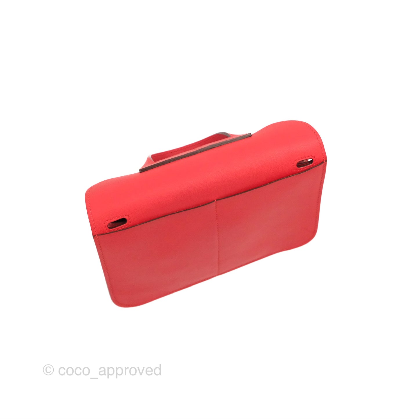 Hermès Halzan 22 Mini Red Swift Palladium Hardware