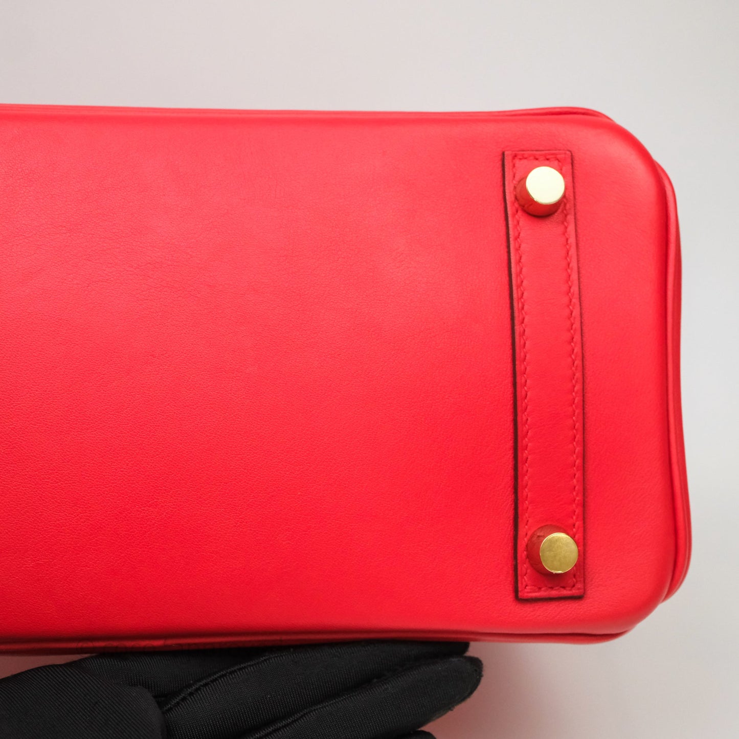Hermes Birkin 25 Retourne Rouge Swift Gold Hardware