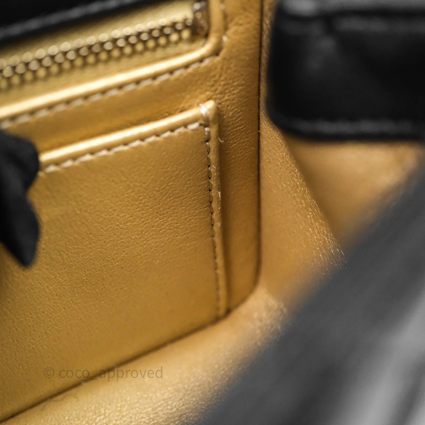 Chanel Mini Rectangular Flap with Camellia Adjustable Chain Black Lambskin Aged Gold Hardware