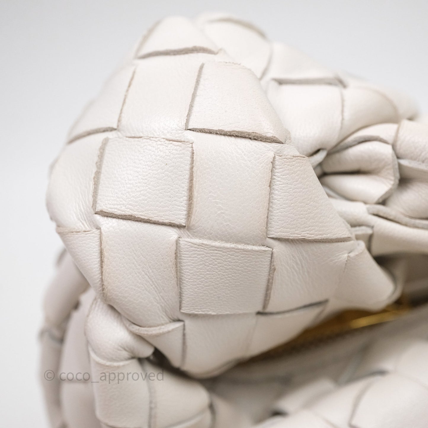 Bottega Veneta Mini Jodie Bag Intrecciato White Lambskin