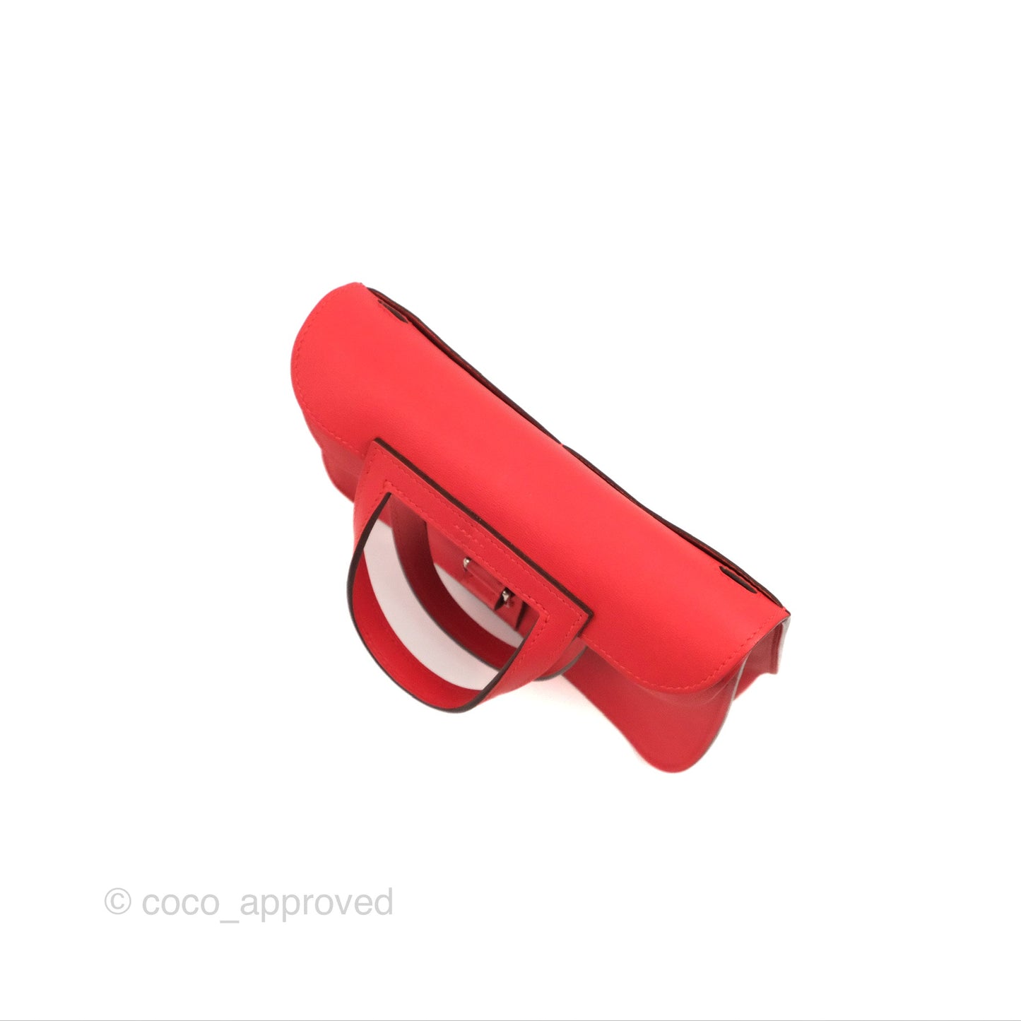 Hermès Halzan 22 Mini Red Swift Palladium Hardware