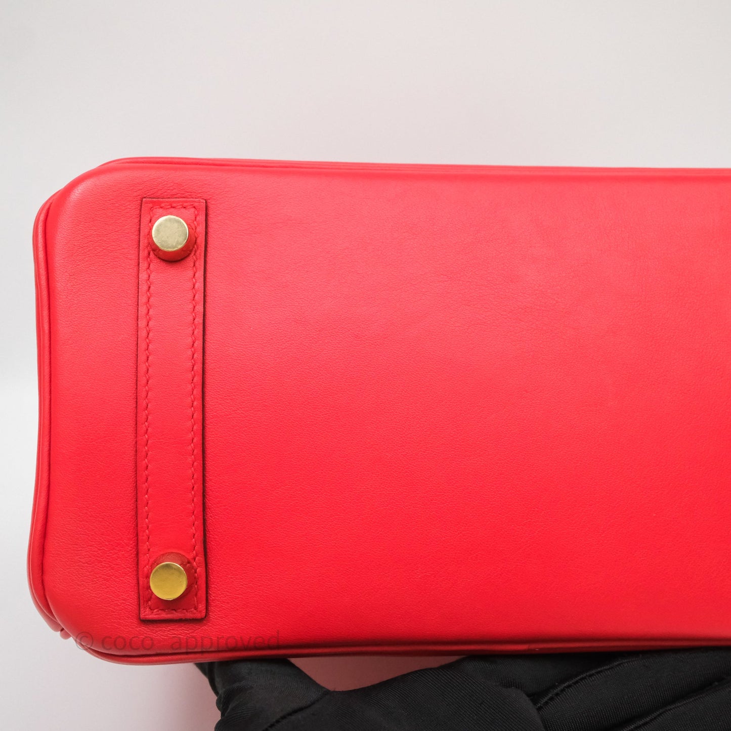 Hermes Birkin 25 Retourne Rouge Swift Gold Hardware
