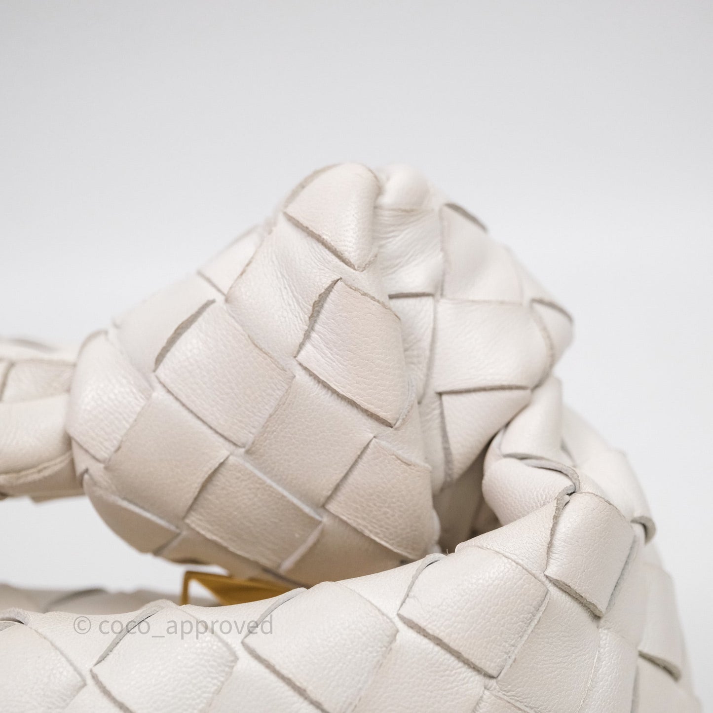 Bottega Veneta Mini Jodie Bag Intrecciato White Lambskin