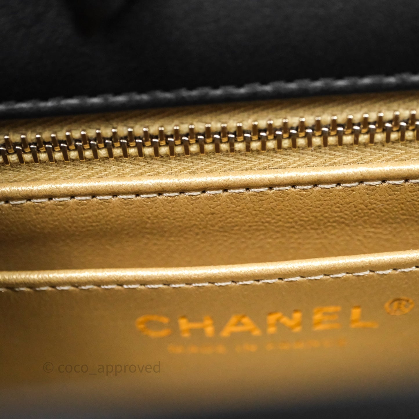 Chanel Mini Rectangular Flap with Camellia Adjustable Chain Black Lambskin Aged Gold Hardware