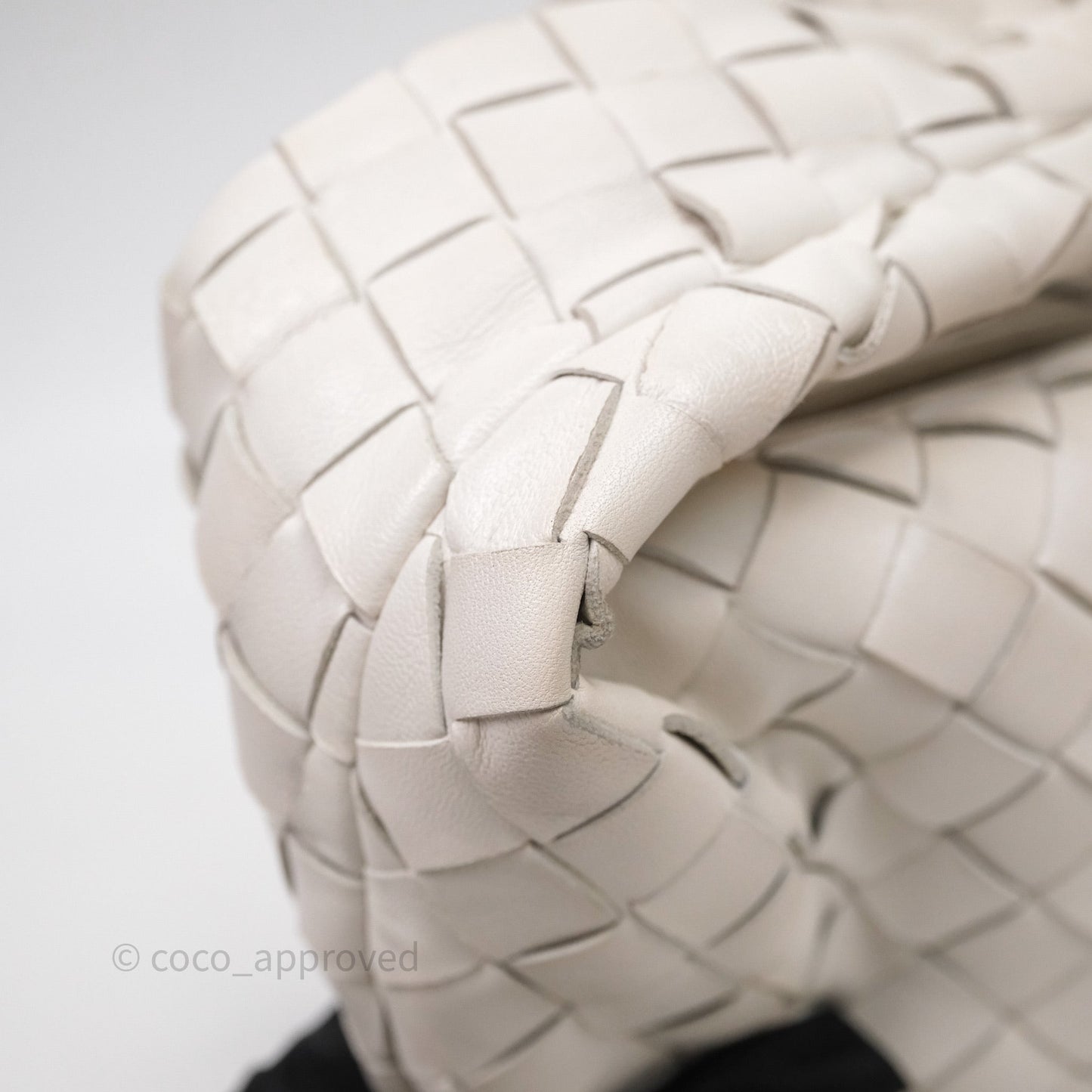 Bottega Veneta Mini Jodie Bag Intrecciato White Lambskin