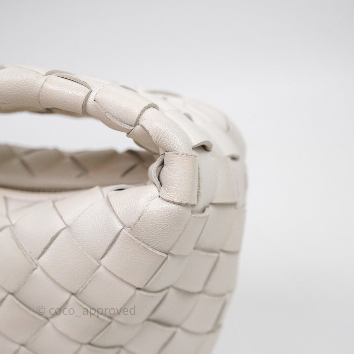 Bottega Veneta Mini Jodie Bag Intrecciato White Lambskin