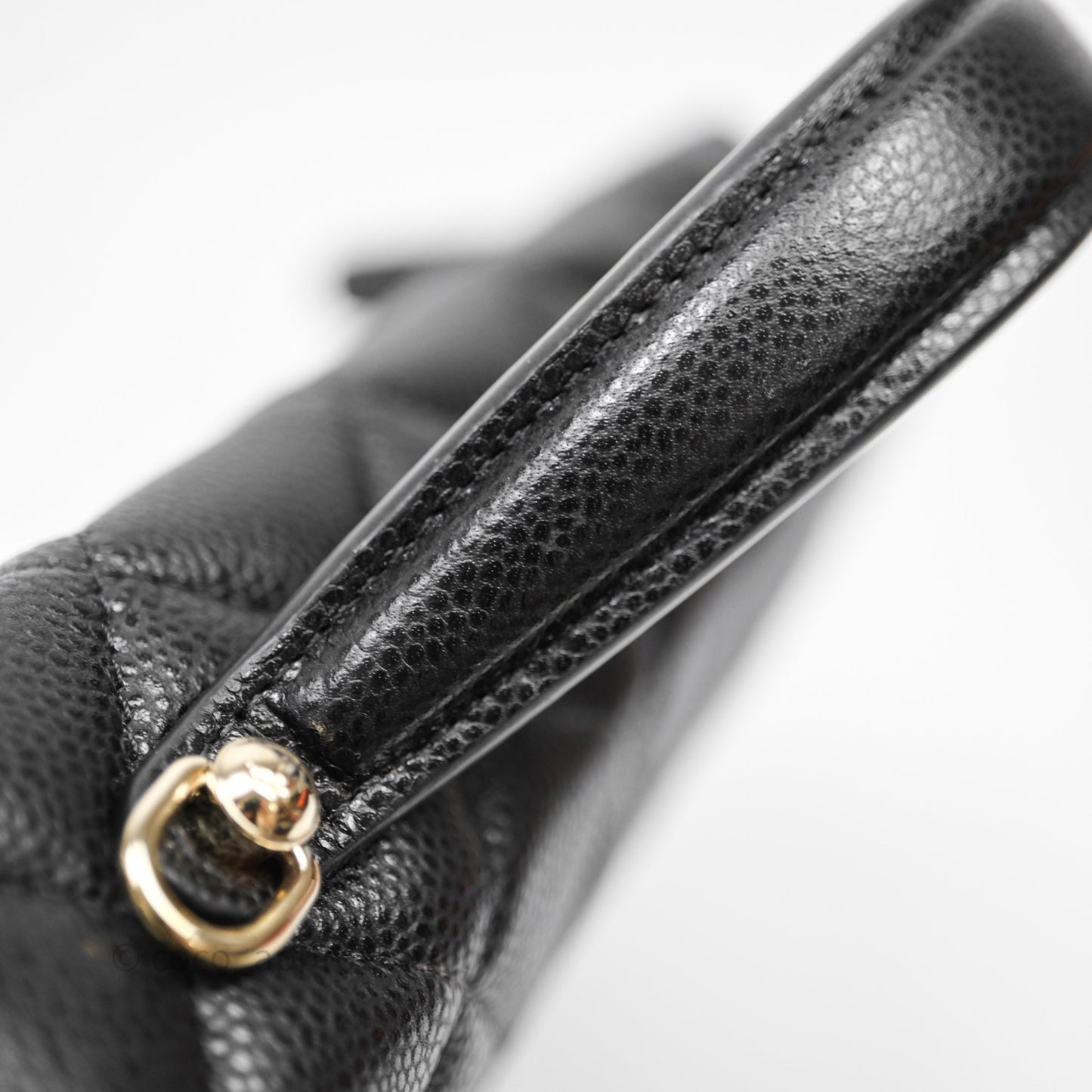 Chanel Top Handle Vanity with Chain Black Caviar Gold Hardware