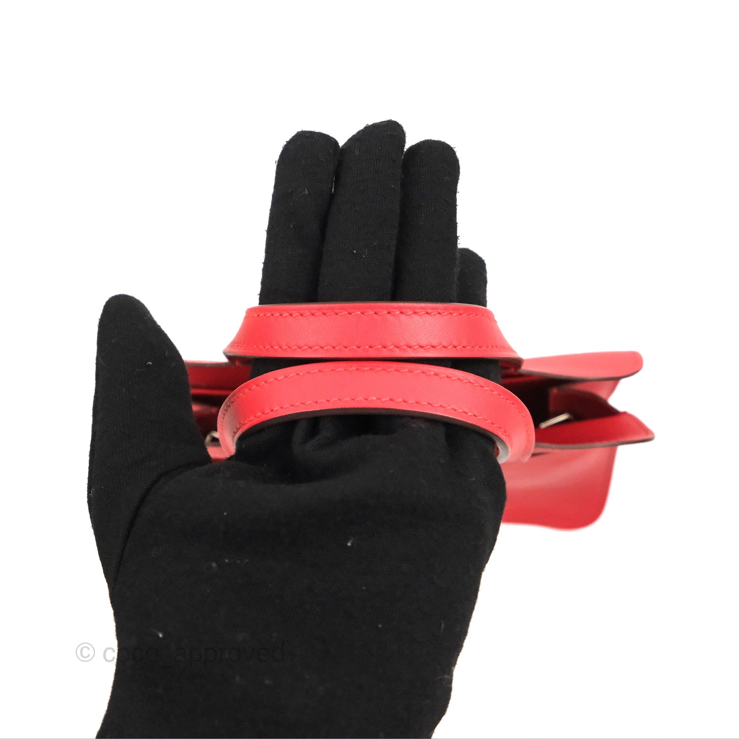 Hermès Halzan 22 Mini Red Swift Palladium Hardware
