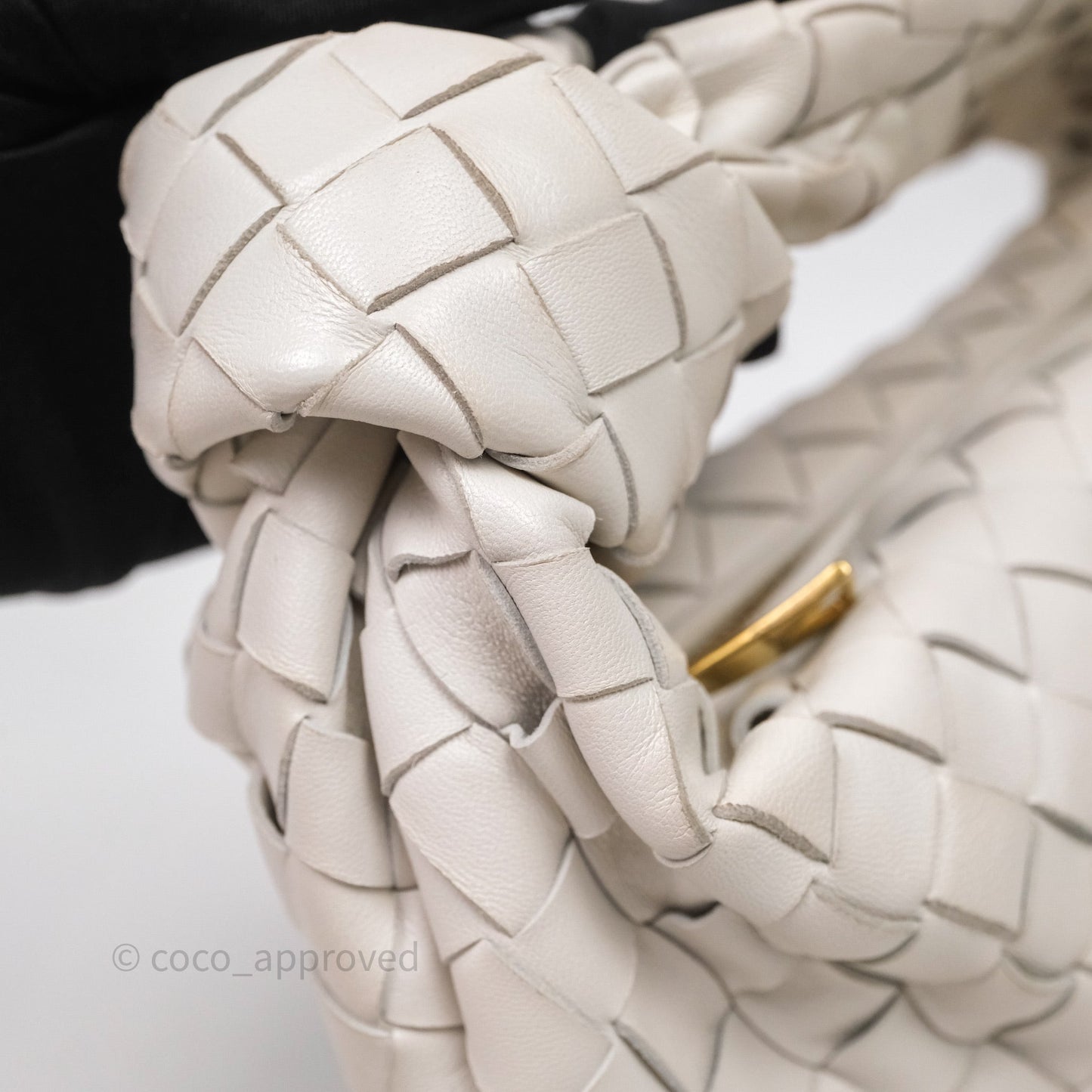 Bottega Veneta Mini Jodie Bag Intrecciato White Lambskin