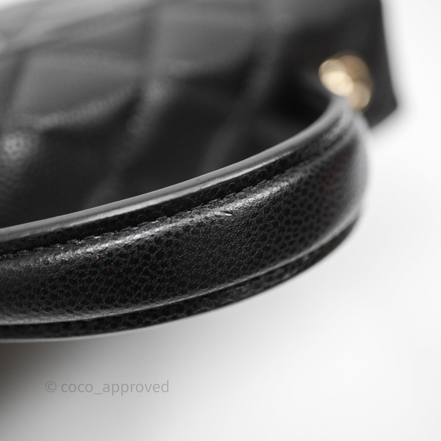 Chanel Top Handle Vanity with Chain Black Caviar Gold Hardware