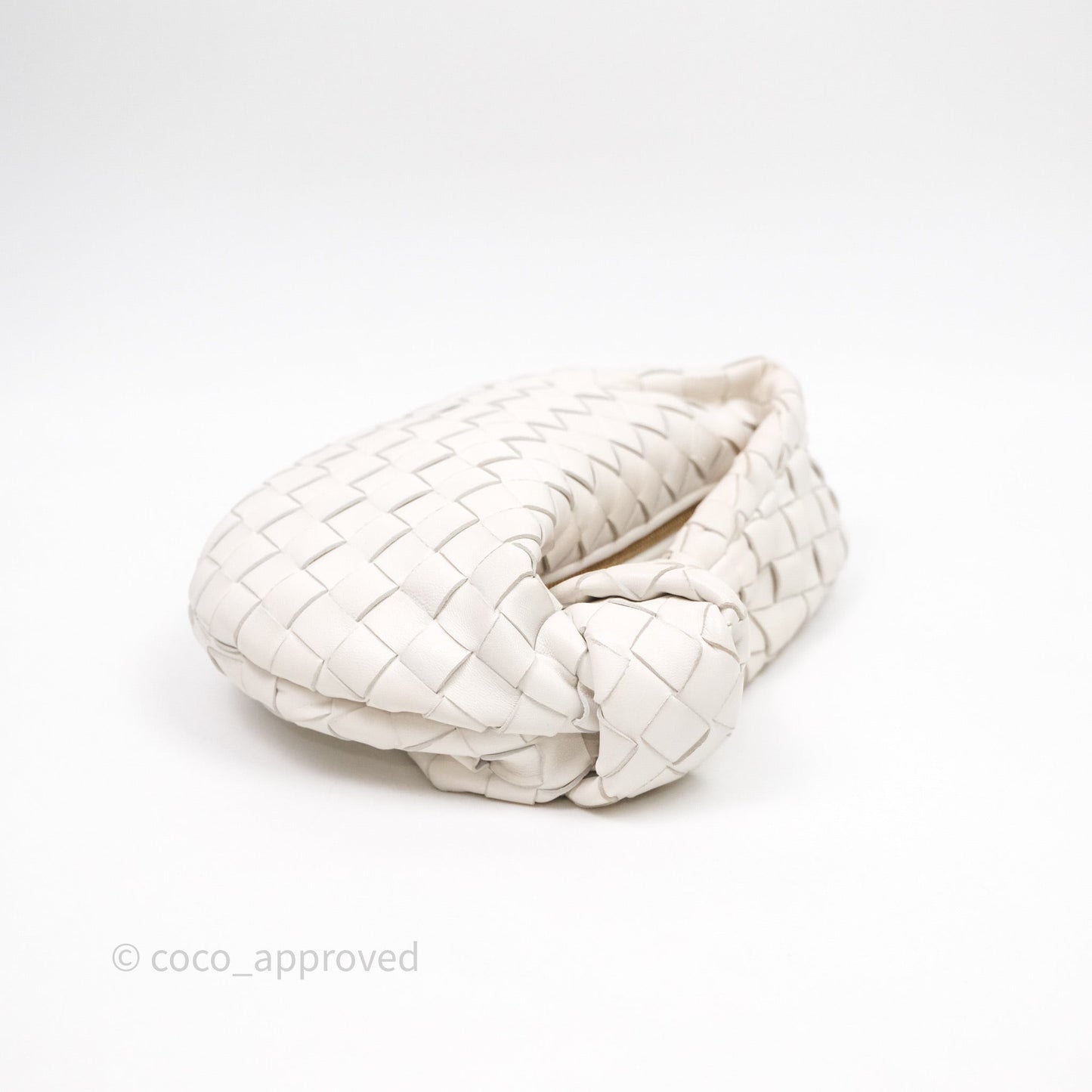 Bottega Veneta Mini Jodie Bag Intrecciato White Lambskin