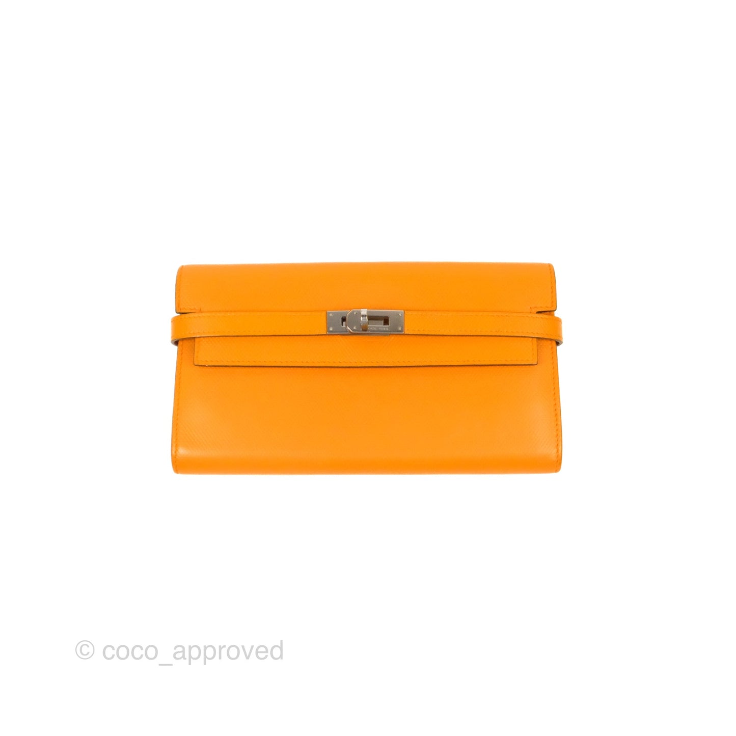 Hermès Kelly Long Wallet Jaune d'or Grain d’H Palladium Hardware
