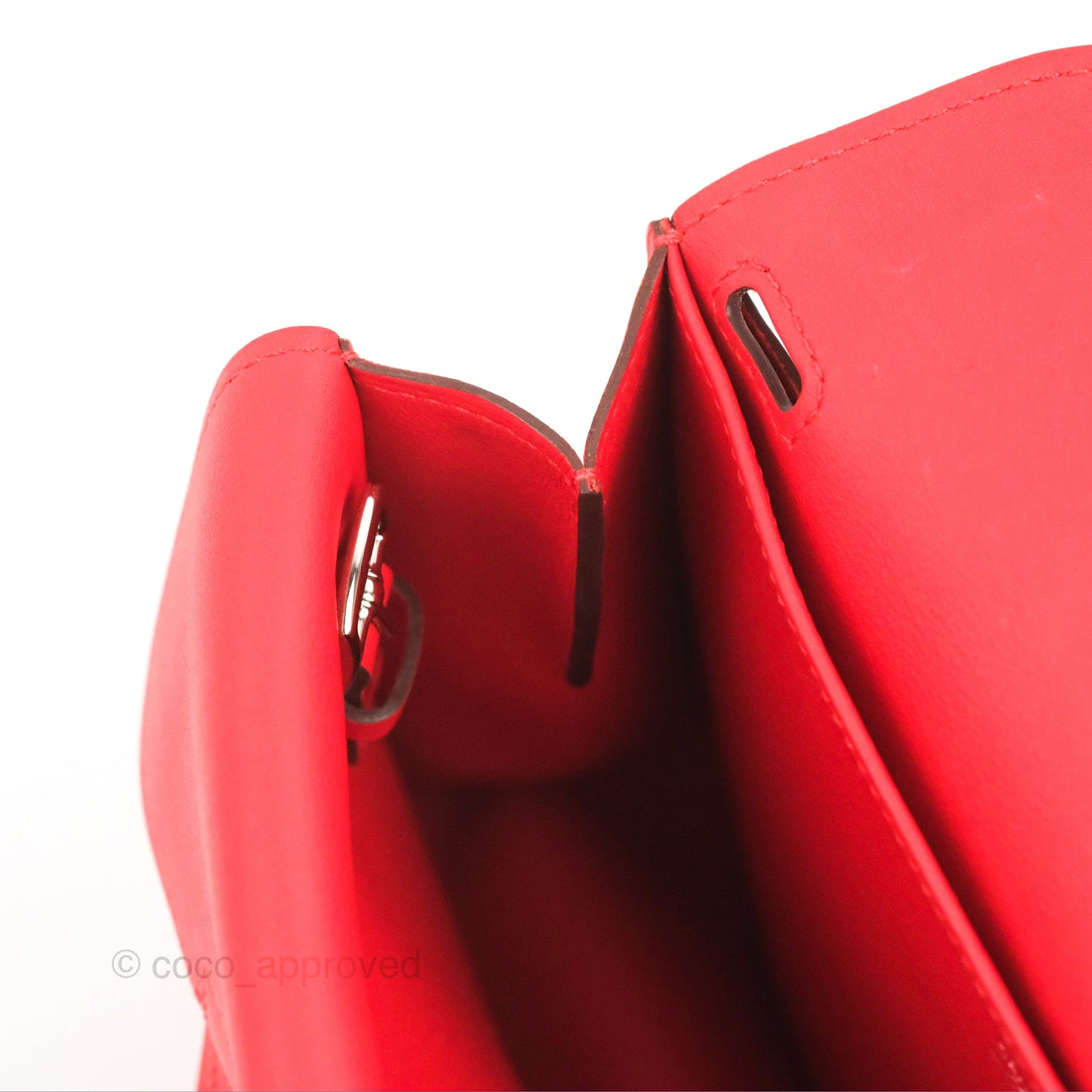 Hermès Halzan 22 Mini Red Swift Palladium Hardware
