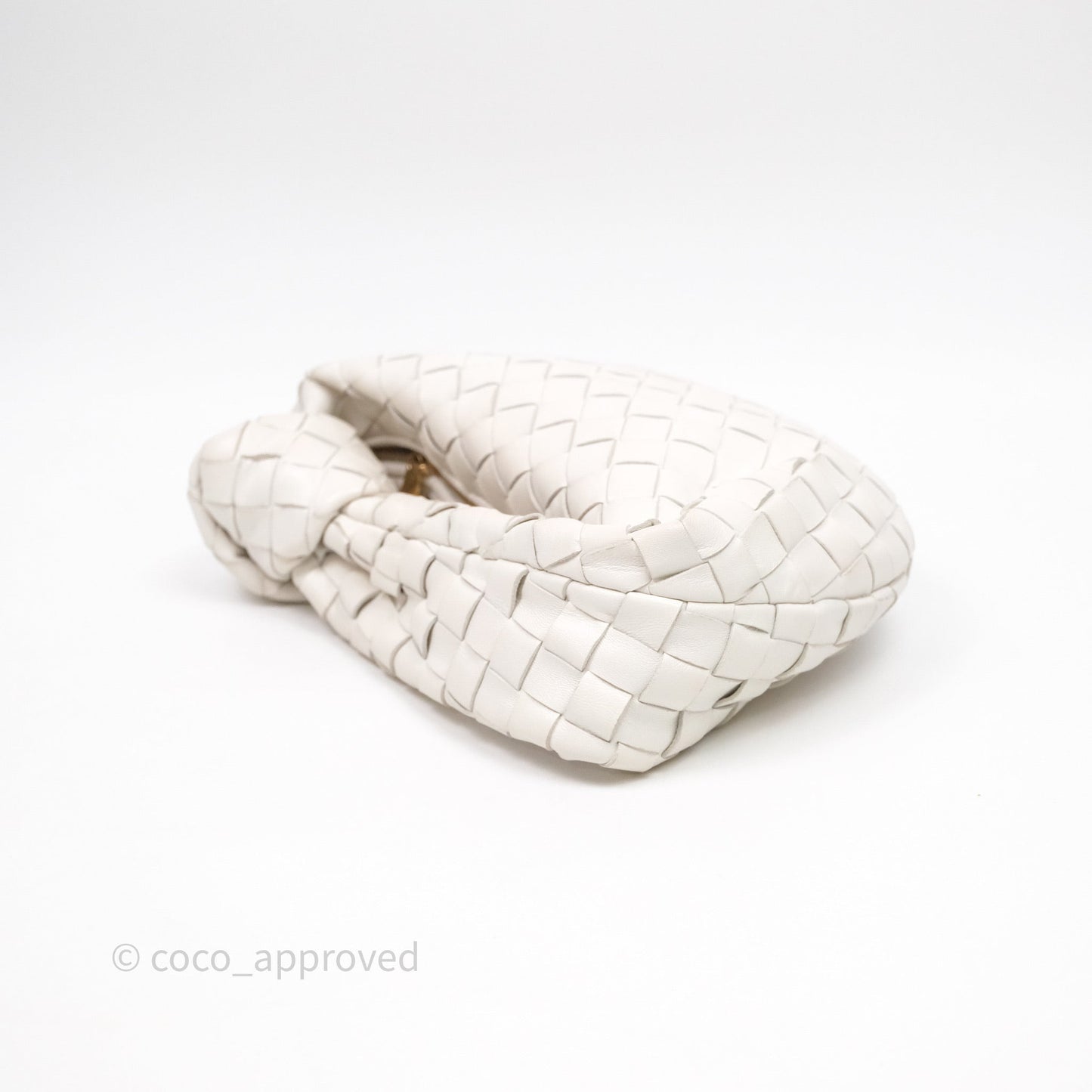 Bottega Veneta Mini Jodie Bag Intrecciato White Lambskin