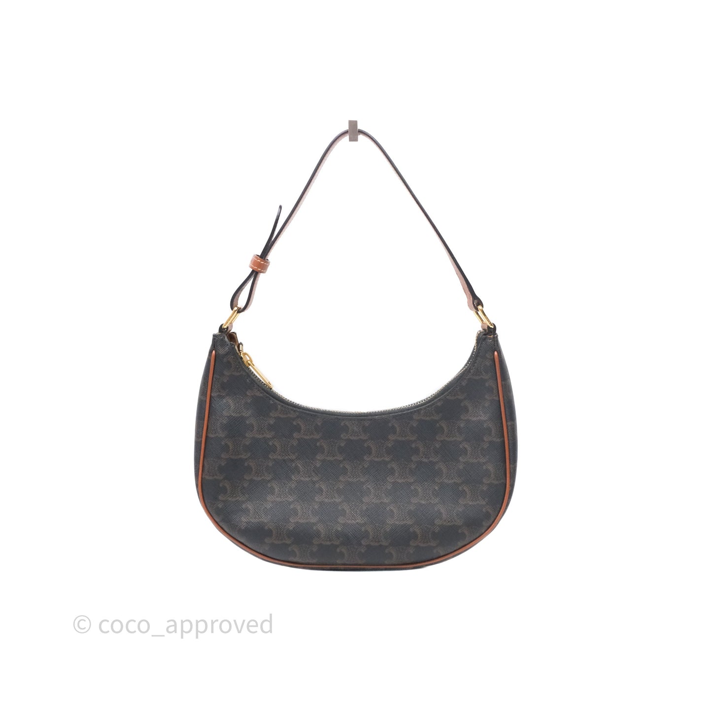 Celine Ava Bag In Triomphe Canvas Calfskin Tan