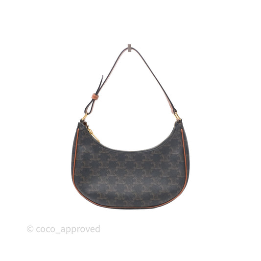 Celine Ava Bag In Triomphe Canvas Calfskin Tan