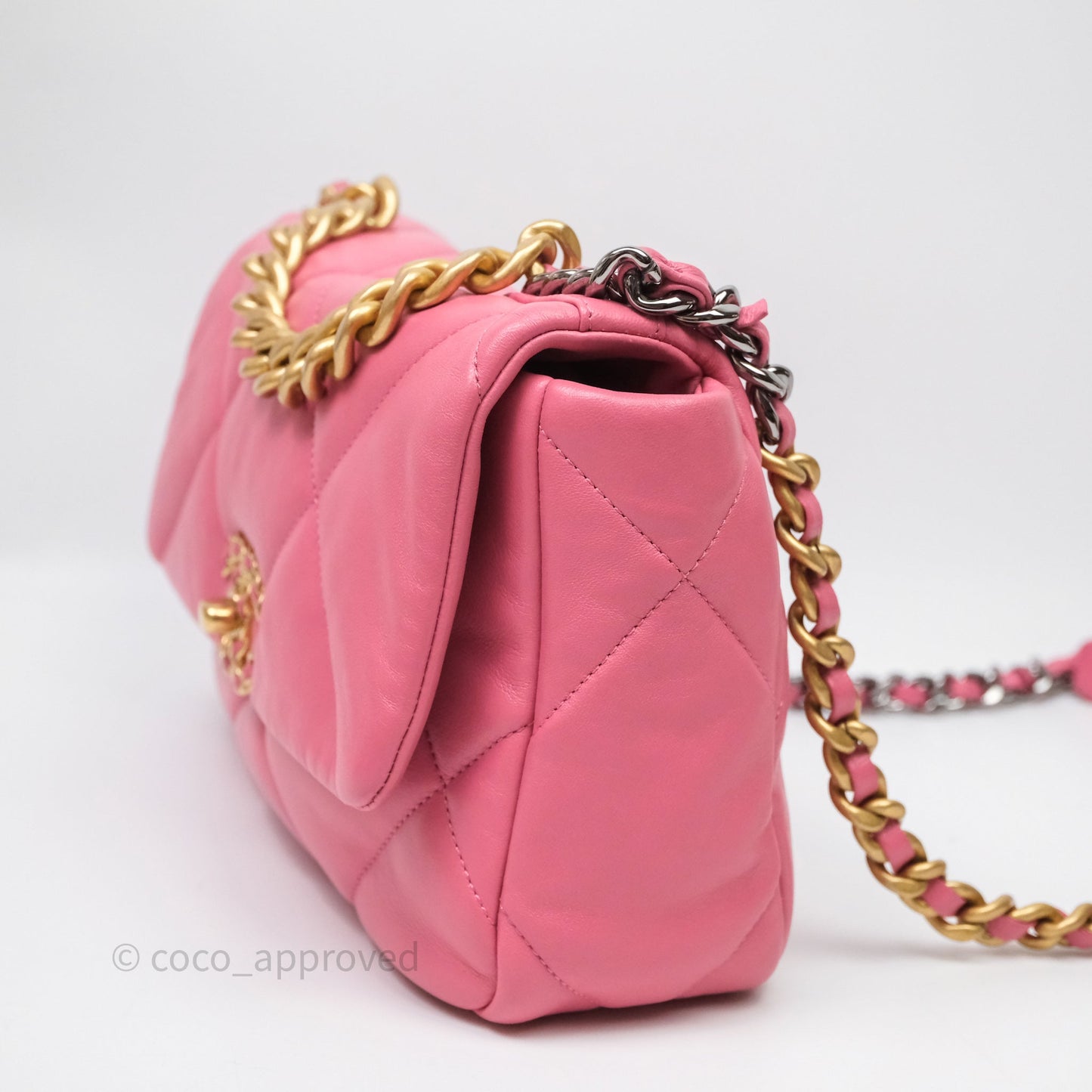 Chanel 19 Small Pink Mixed Hardware