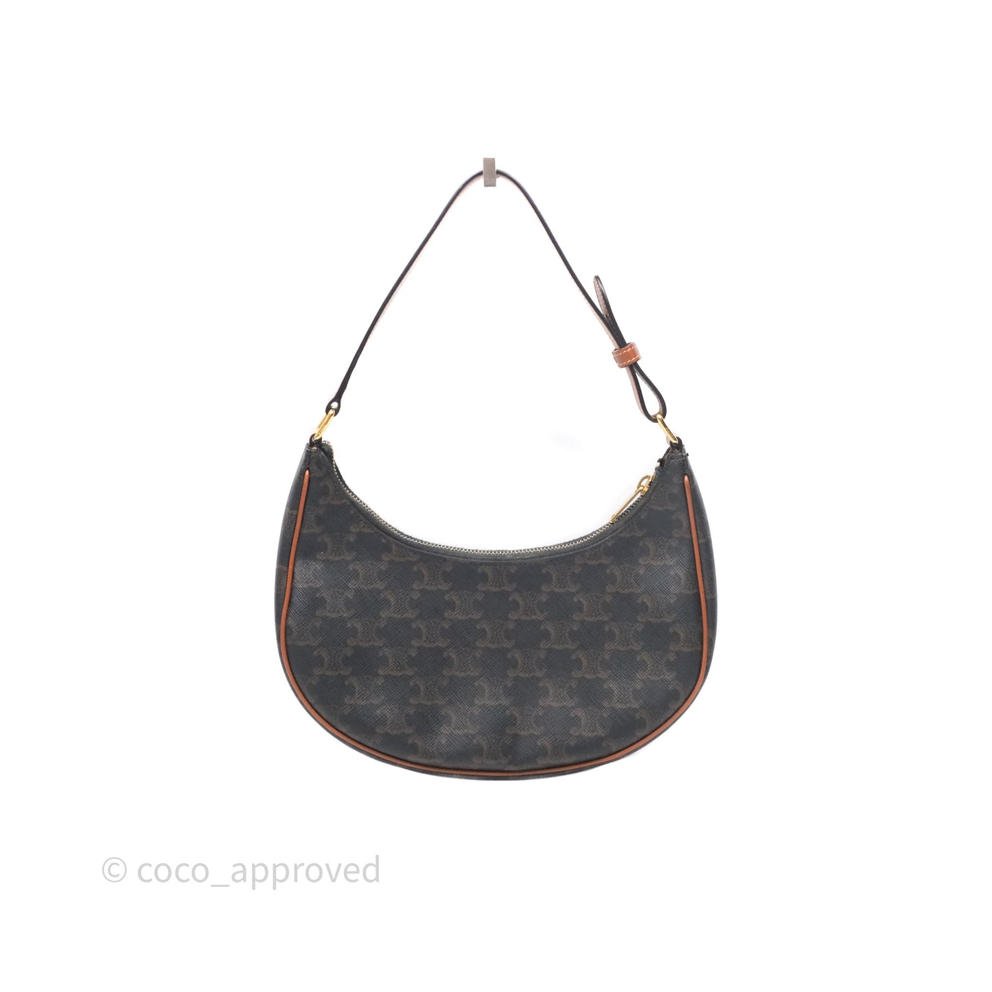 Celine Ava Bag In Triomphe Canvas Calfskin Tan