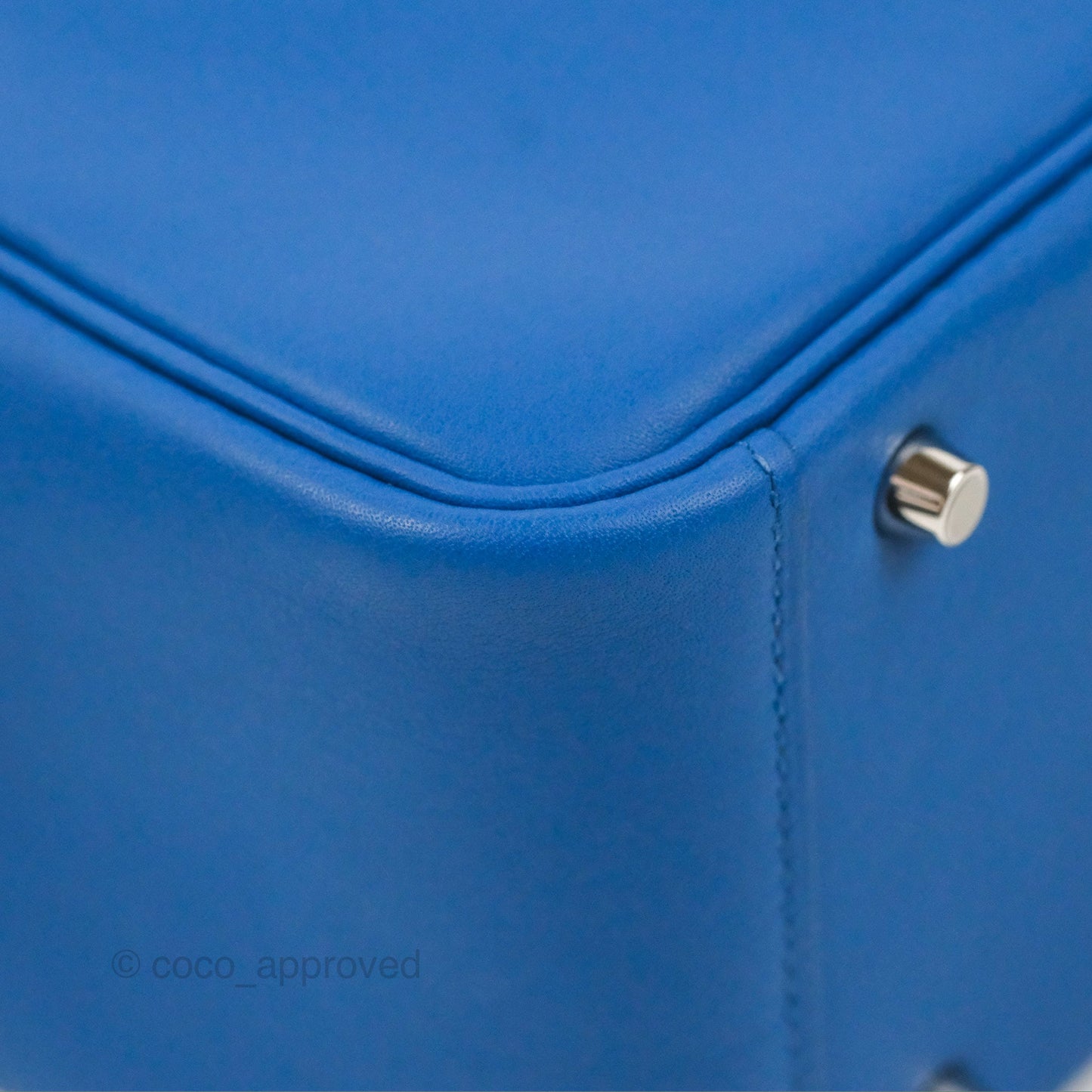 Hermès Mini Lindy 20 Bleu France Swift Palladium Hardware