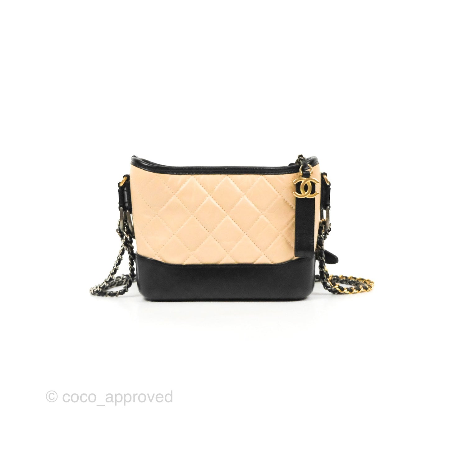 Chanel Small Gabrielle Hobo Quilted Beige Aged Calfskin