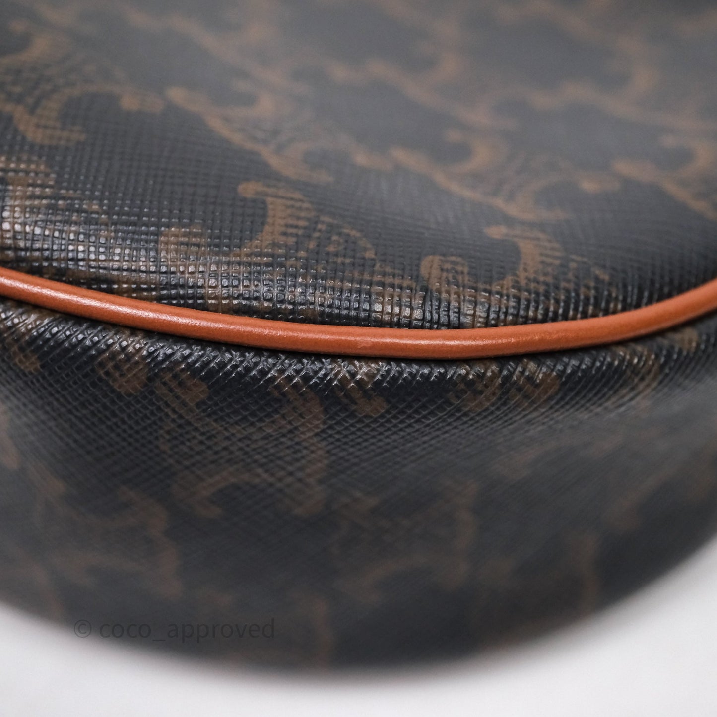 Celine Ava Bag In Triomphe Canvas Calfskin Tan