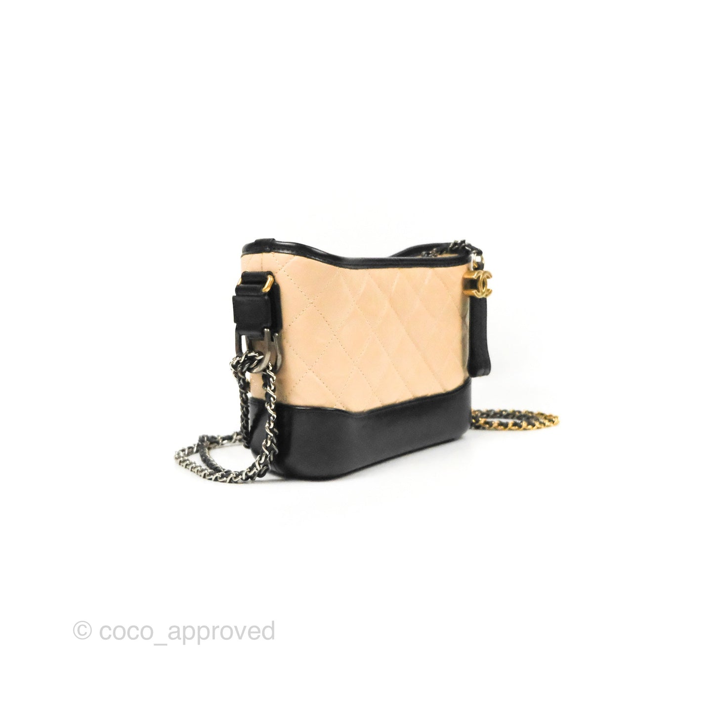 Chanel Small Gabrielle Hobo Quilted Beige Aged Calfskin