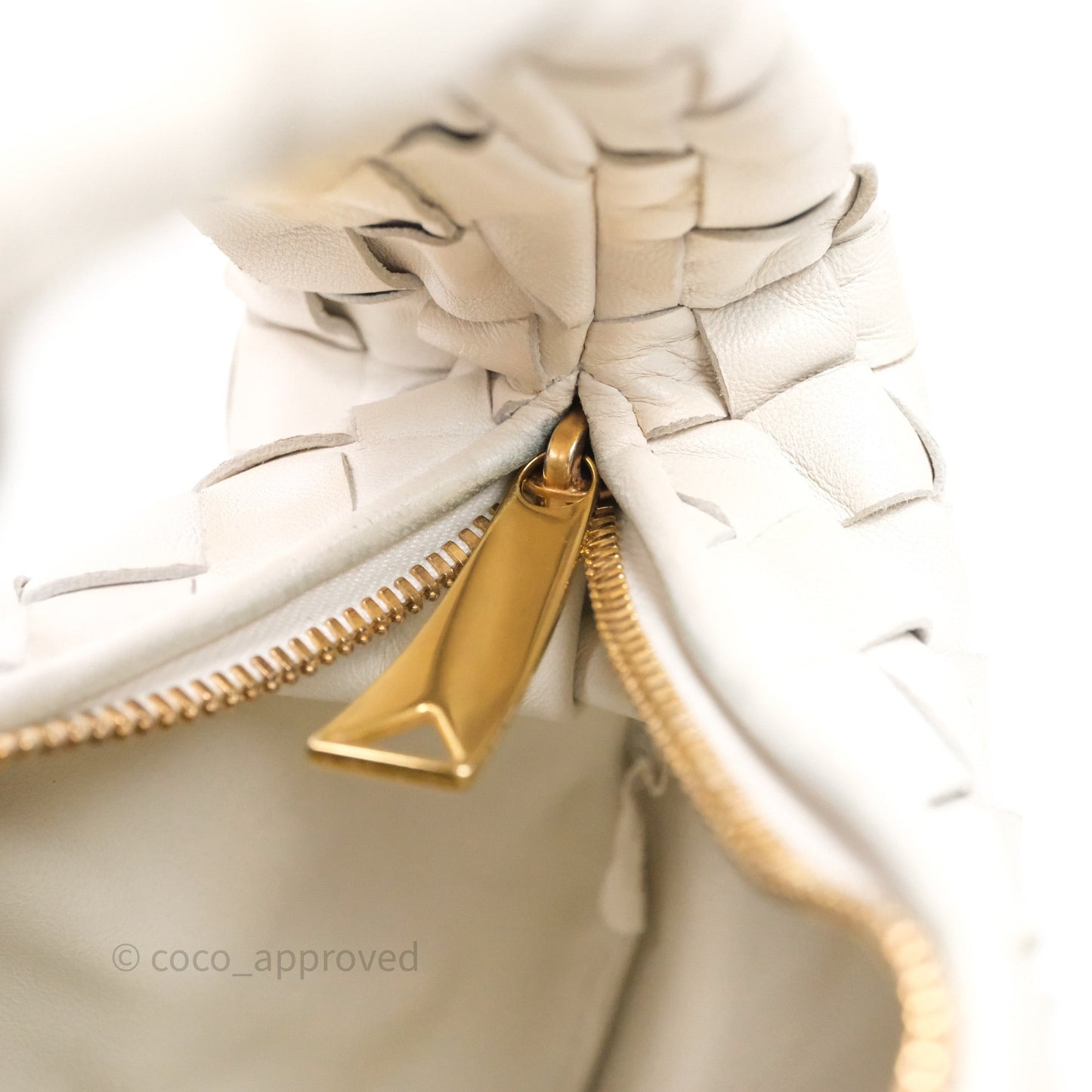 Bottega Veneta Mini Jodie Bag Intrecciato White Lambskin