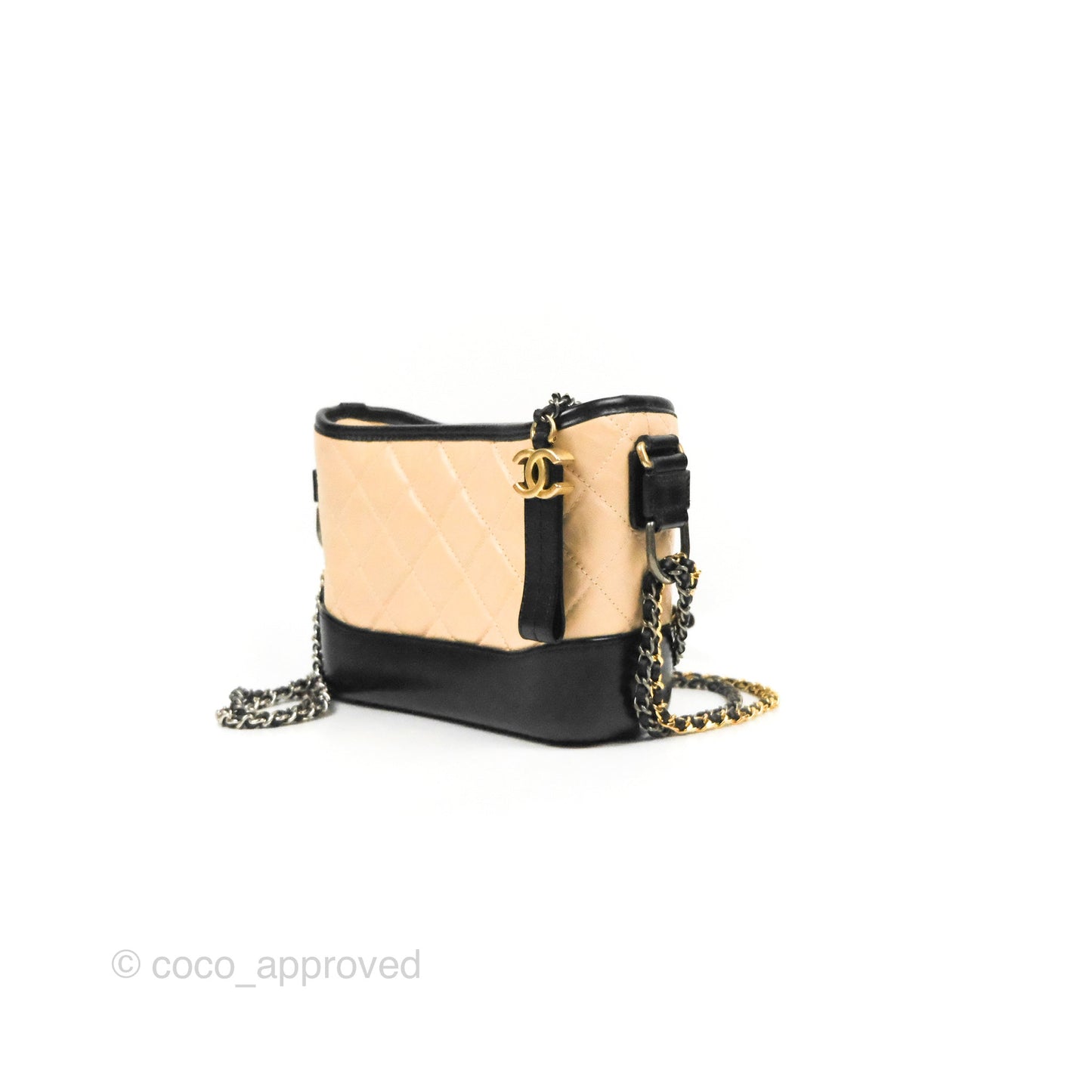 Chanel Small Gabrielle Hobo Quilted Beige Aged Calfskin